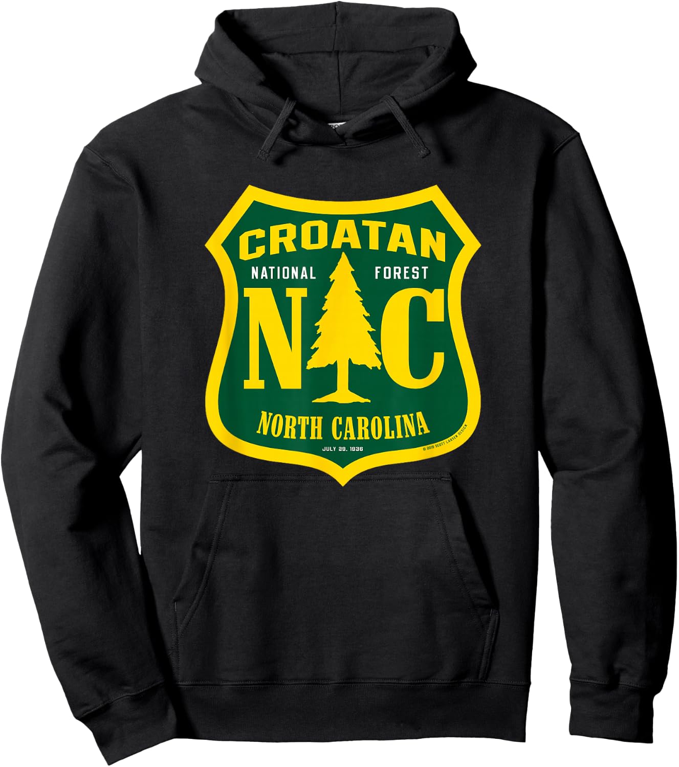 Croatan National Forest North Carolina National Forest Sign Hoodie - Hoodie | Black