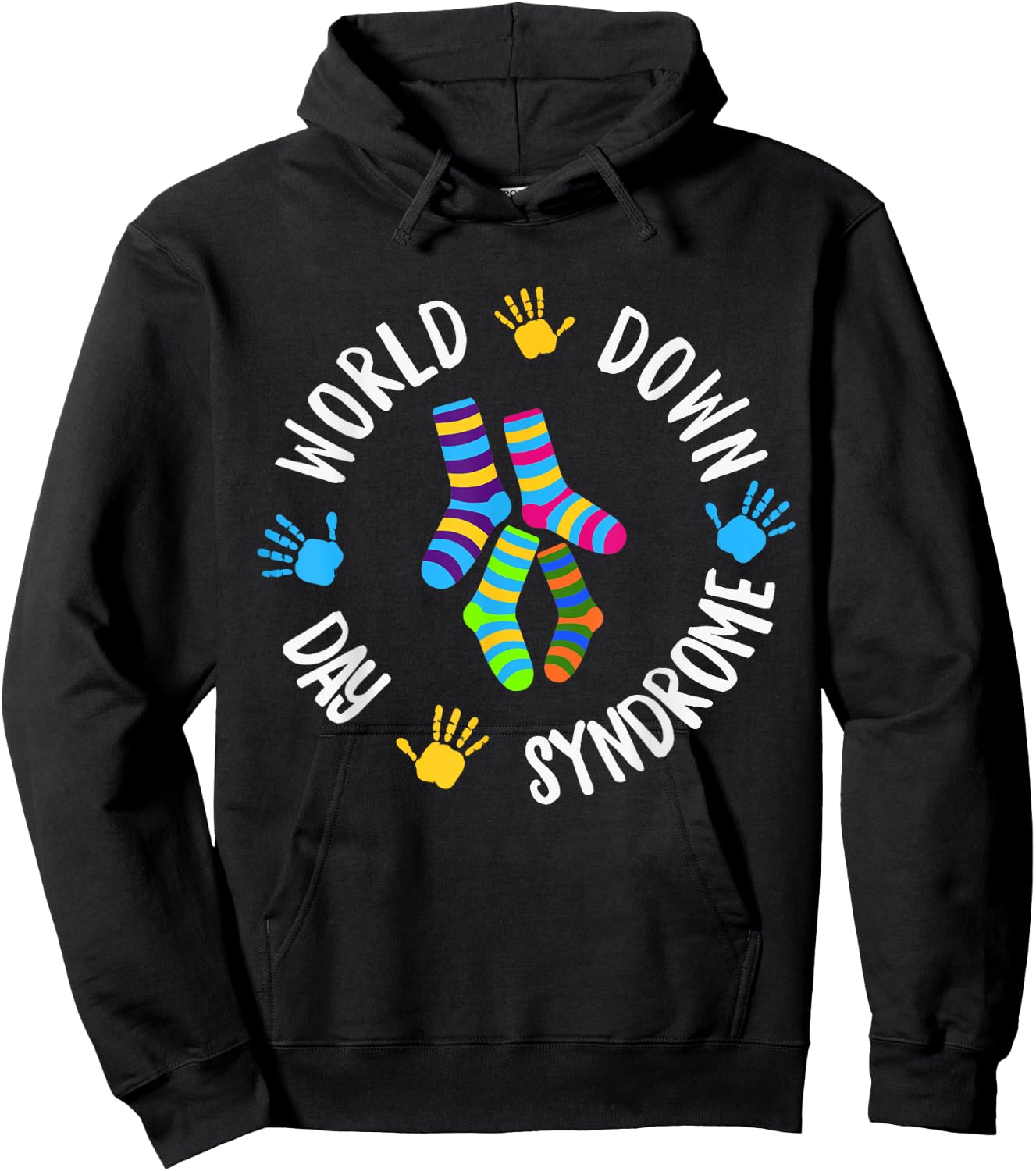 World Down Syndrome Day Awareness Socks Down Right Kids Gift Hoodie - Hoodie | Black