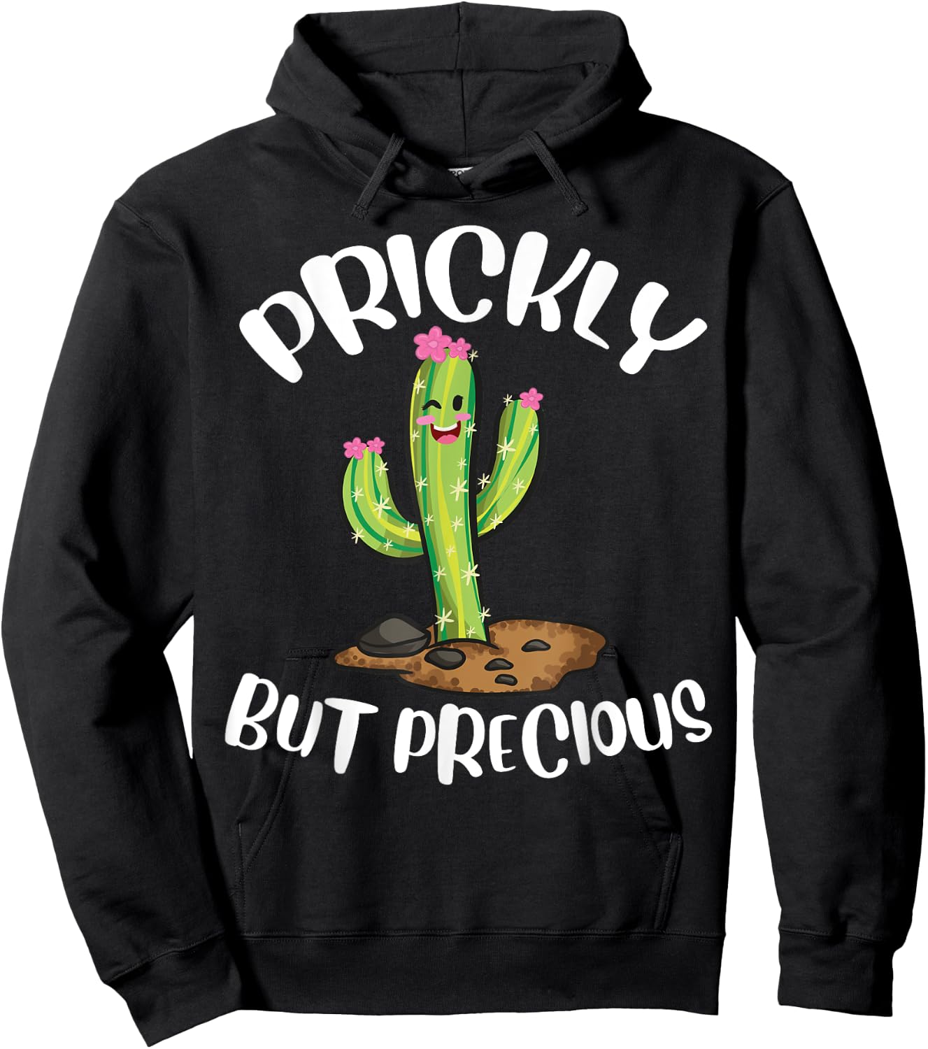 Prickly But Precious | Funny Cacti | Cute Girls Cactus Hoodie - Hoodie | Black