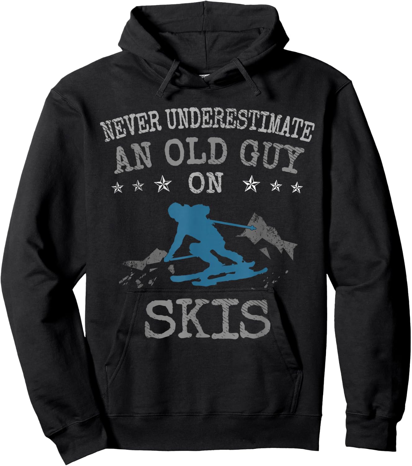 Skiing Love Never Underestimate an Old Guy on Skis Hoodie - Hoodie | Black
