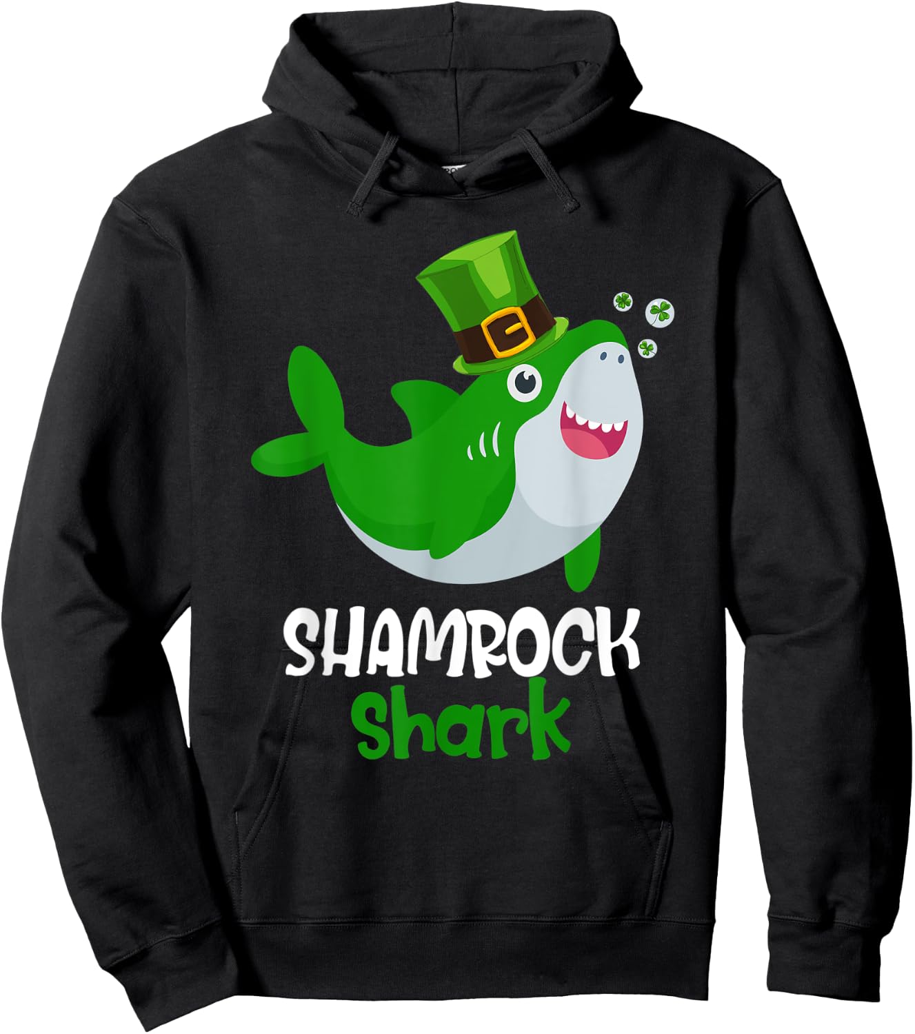 Shamrock Shark Funny St Patrick's Day Leprechaun Gift Kids Hoodie - Hoodie | Black