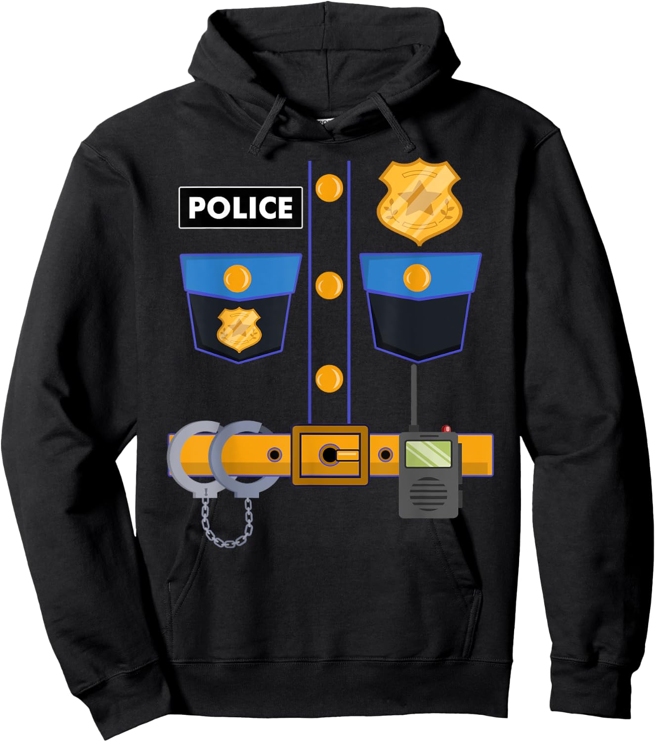 Police Costume Policeman Policewoman Cop Law Enforcement Hoodie - Hoodie | Black