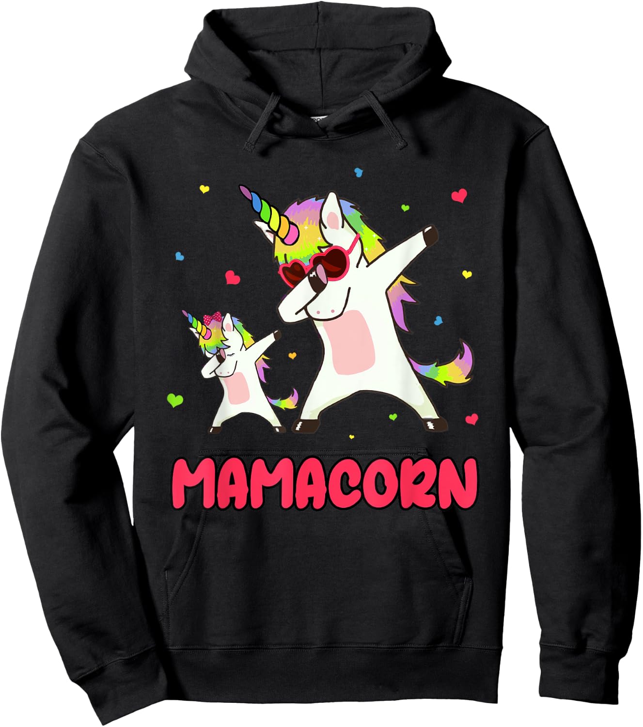 Mamacorn Dabbing Unicorn Mom Unicorn Girl Mommy Birthday Hoodie - Hoodie | Black