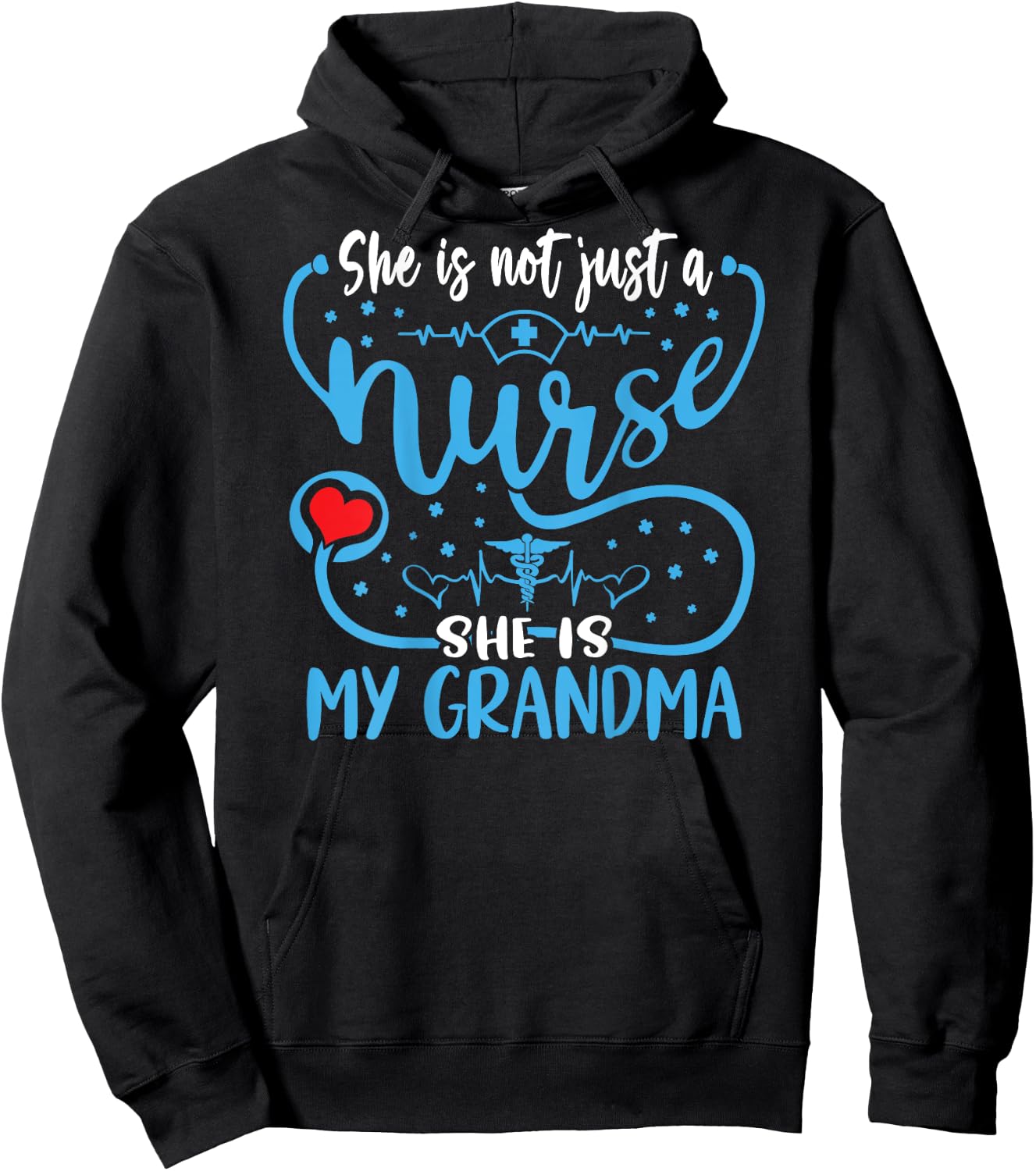 My Grandma Is A Nurse Proud Nurse's Grandchild RN LPN Family Hoodie - Hoodie | Black