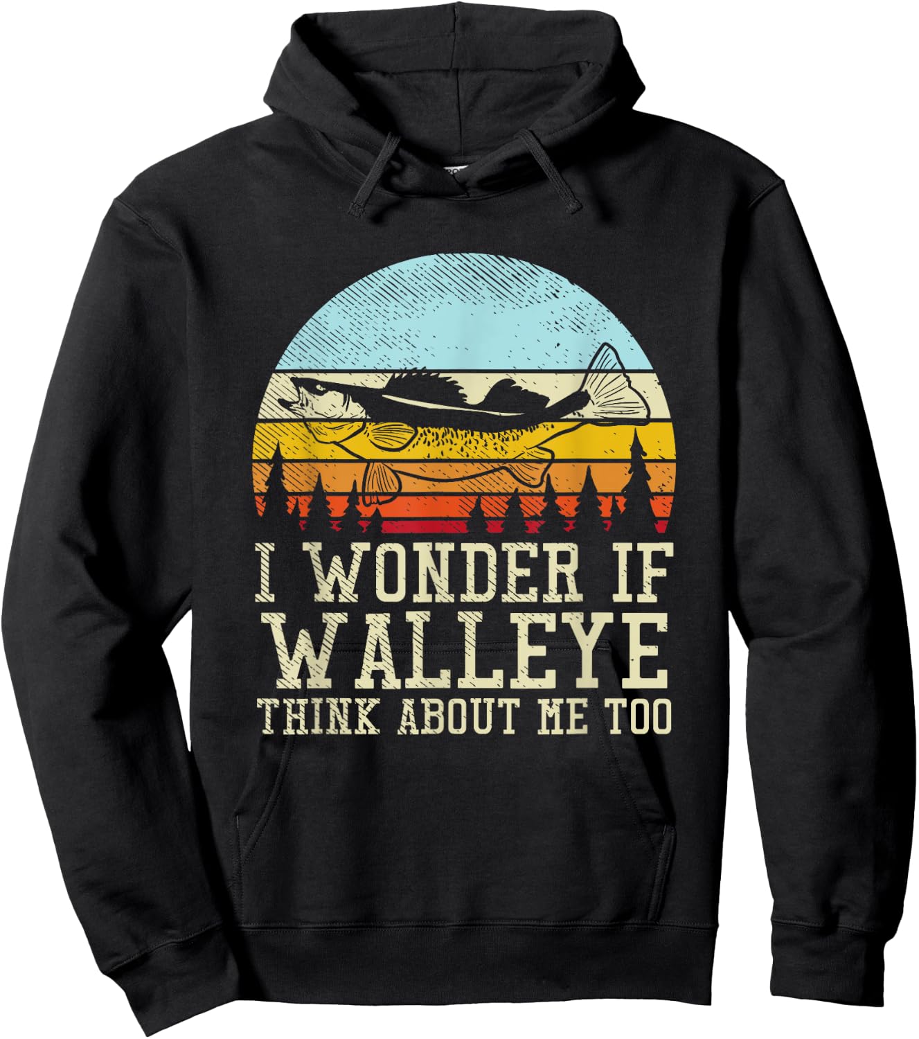 I Wonder If Walleye Think About Me Too Hoodie - Hoodie | Black