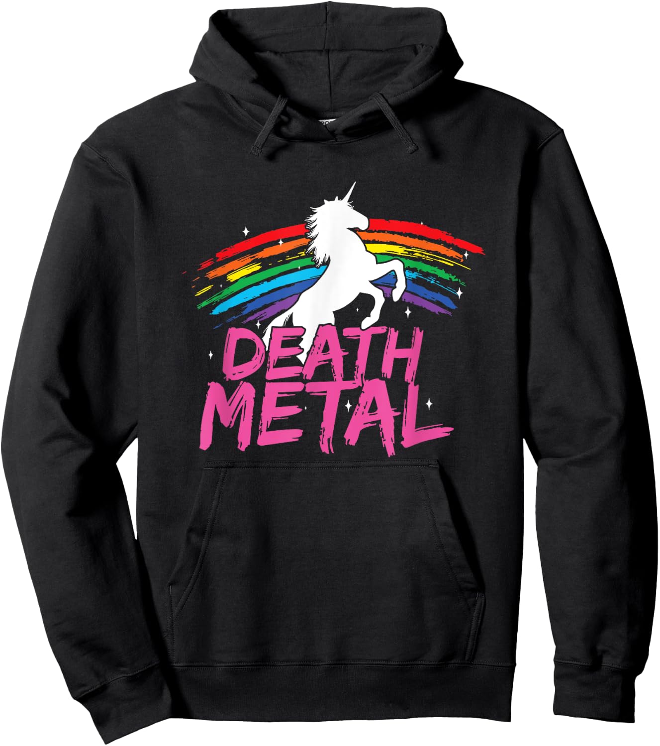 Unicorn Death Metal Rocker Metalhead Design Funny Hard Rock Hoodie - Hoodie | Black