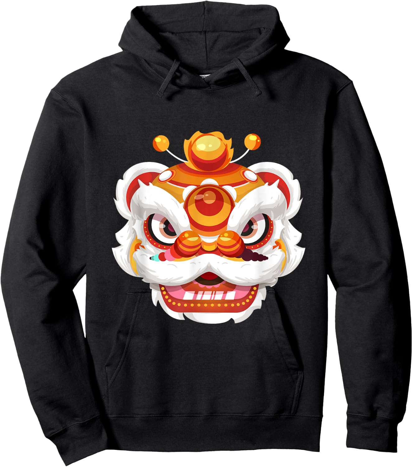 Chinese Celebration Festival New Year Lion Dance Costume Hoodie - Hoodie | Black