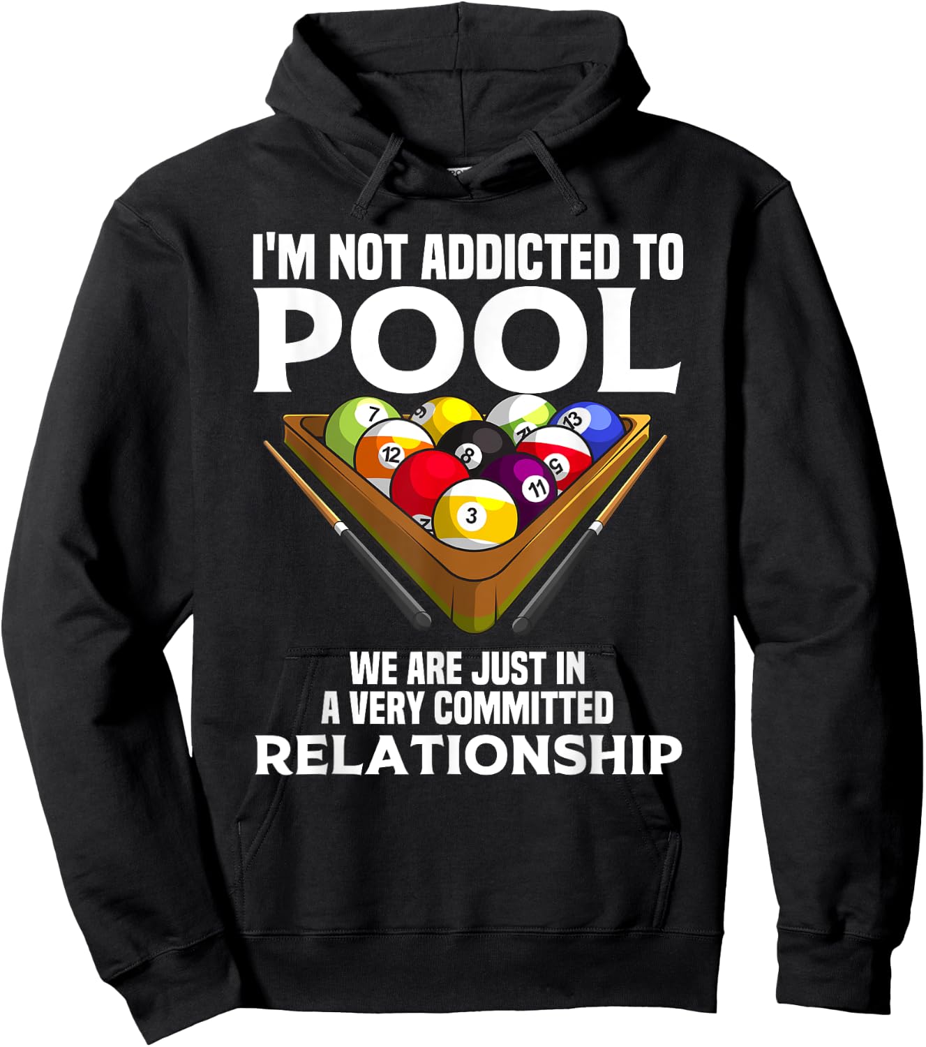 Funny Pool Player Gift Cool Addicted To Billiards Hoodie - Hoodie | Black
