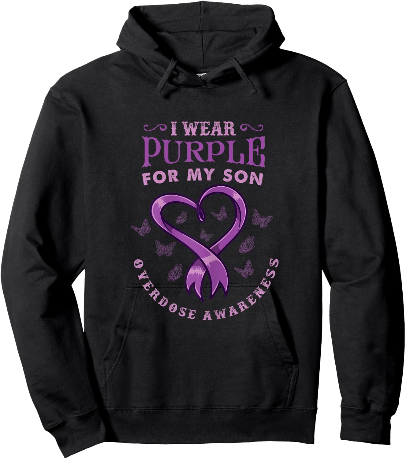I Wear Purple For My Son for Overdose Awareness Hoodie - Hoodie | Black