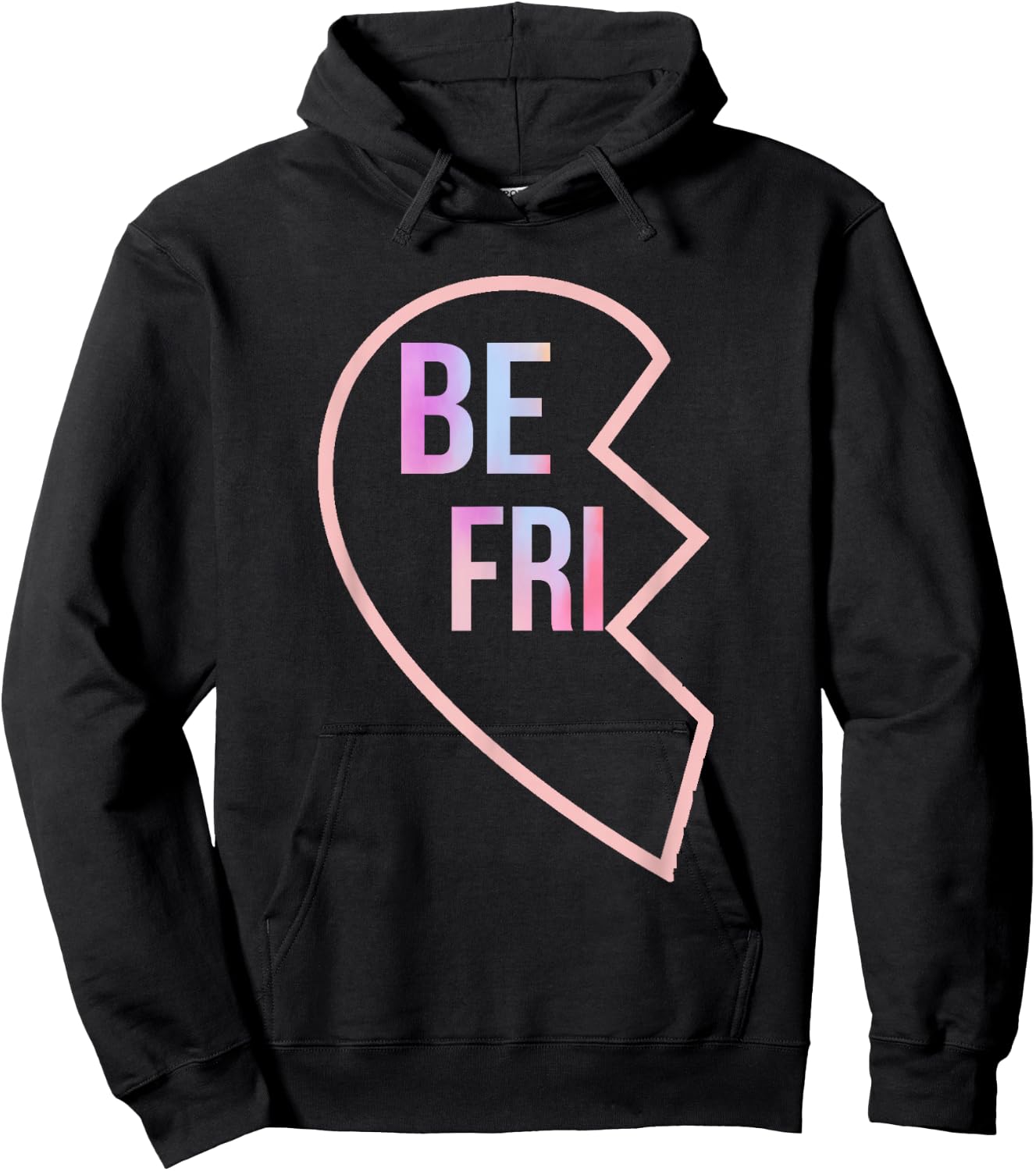 BFF 1 Heart in 2 Best Friends Matching 1st Part Hoodie - Hoodie | Black