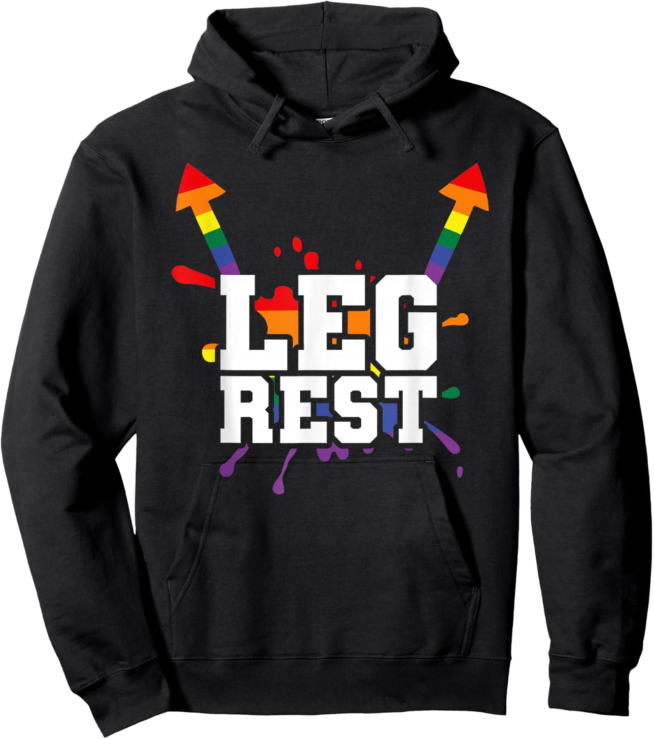 Leg Rest Funny Naughty Dad Joke Vagitarian Design Lesbian Hoodie - Hoodie | Black