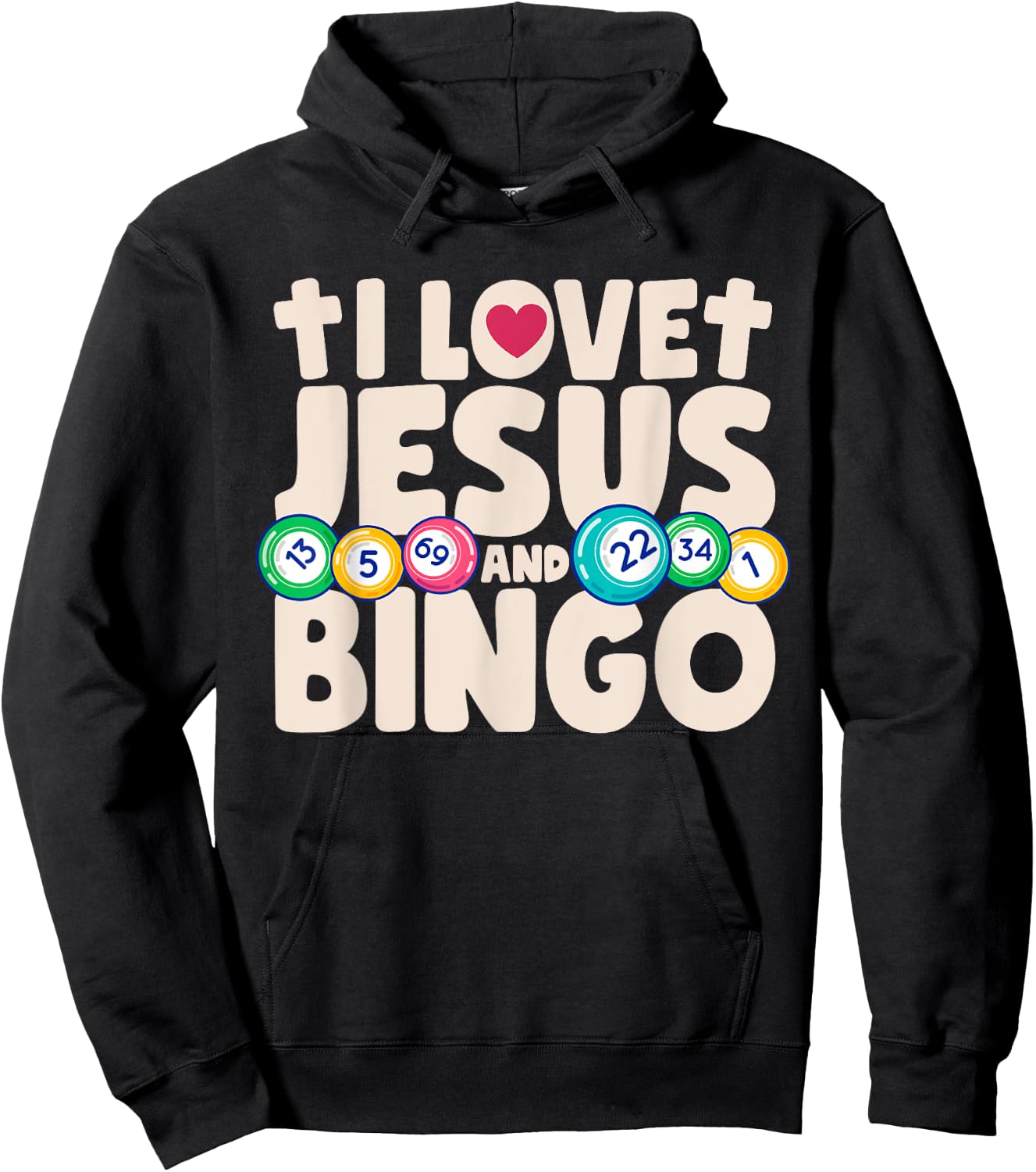 I Love Jesus And Bingo Christian Cross Board Games Gift Hoodie - Hoodie | Black