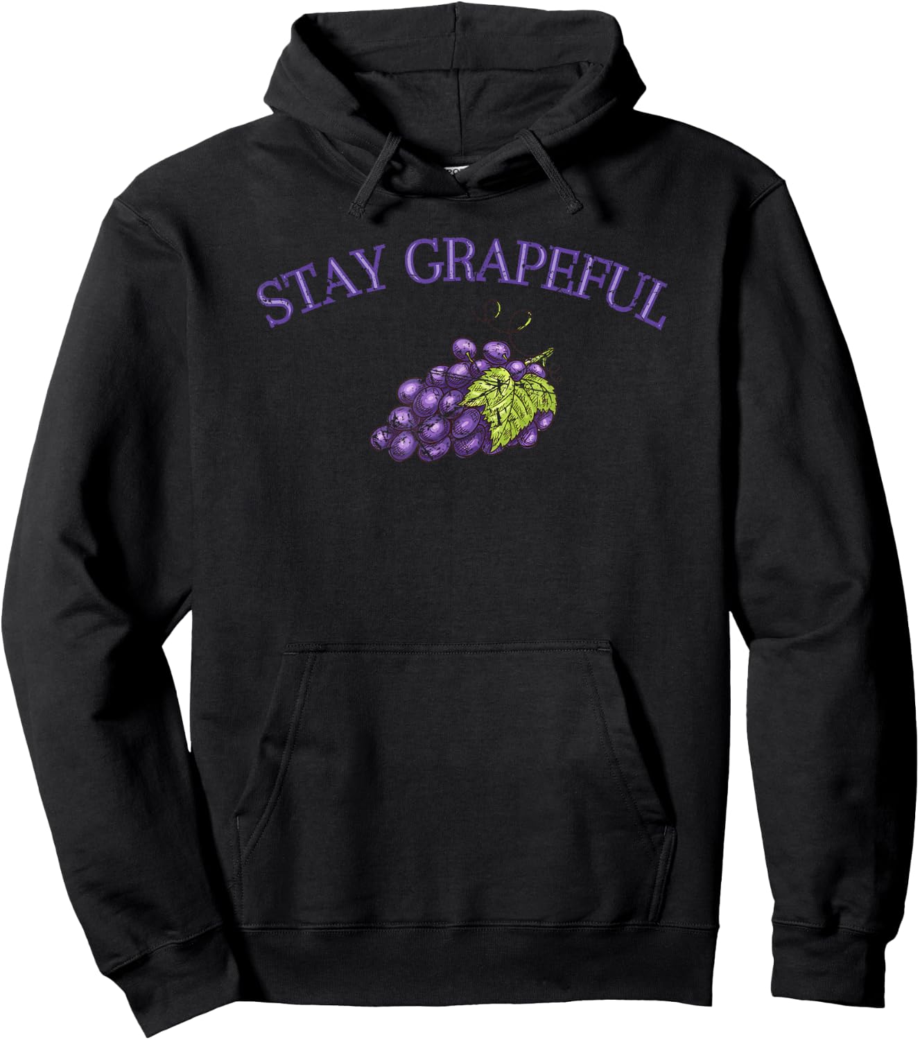 Stay Grapeful Funny Fruit Gardener Farmer Hoodie - Hoodie | Black