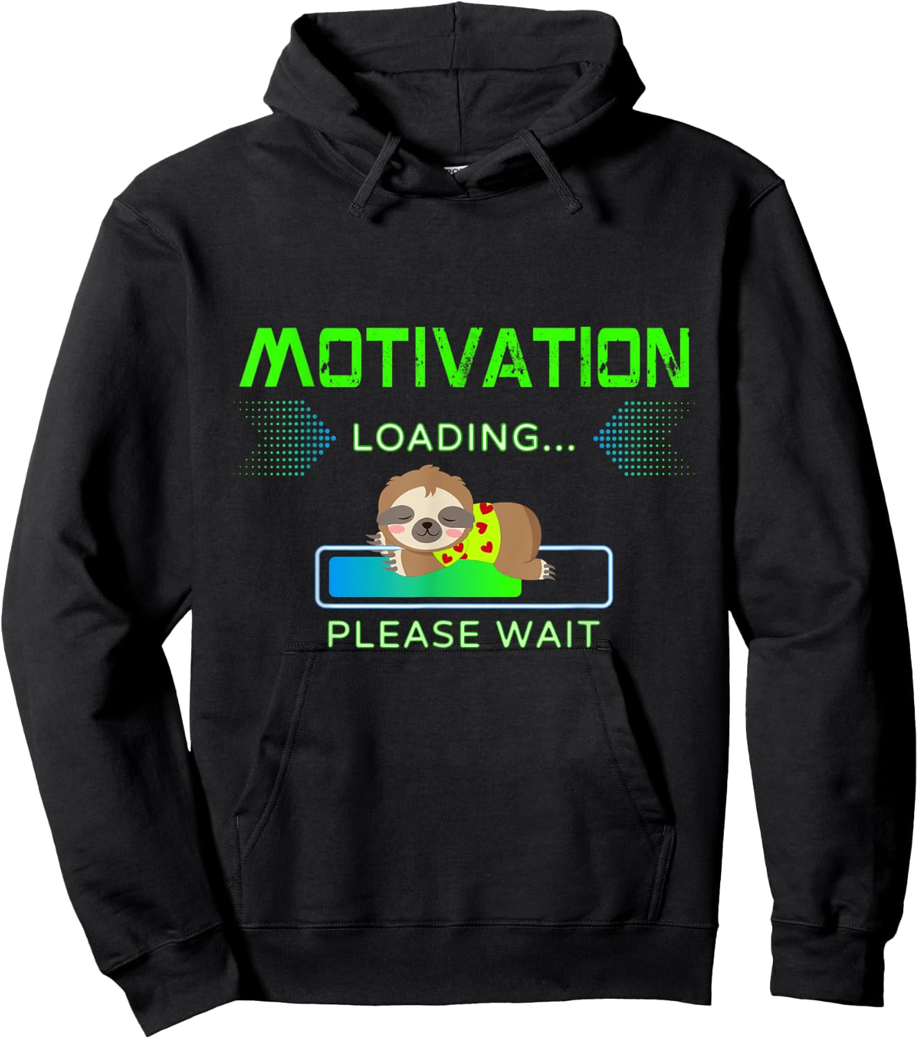 Cute baby sloth, motivation loading, please wait Hoodie - Hoodie | Black