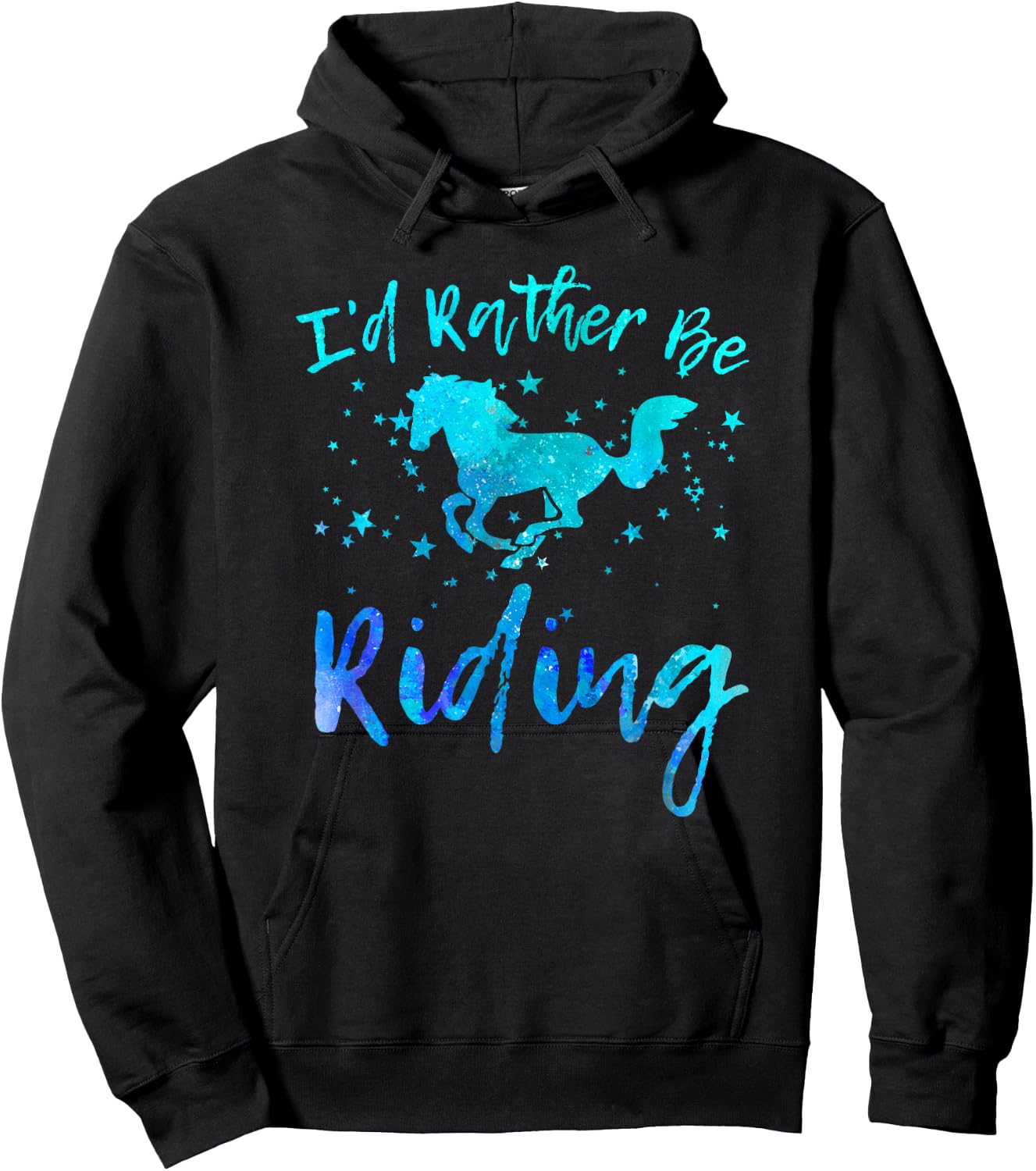 I'd Rather Be Riding Funny Horse Equestrian Rider Graphic Hoodie - Hoodie | Black