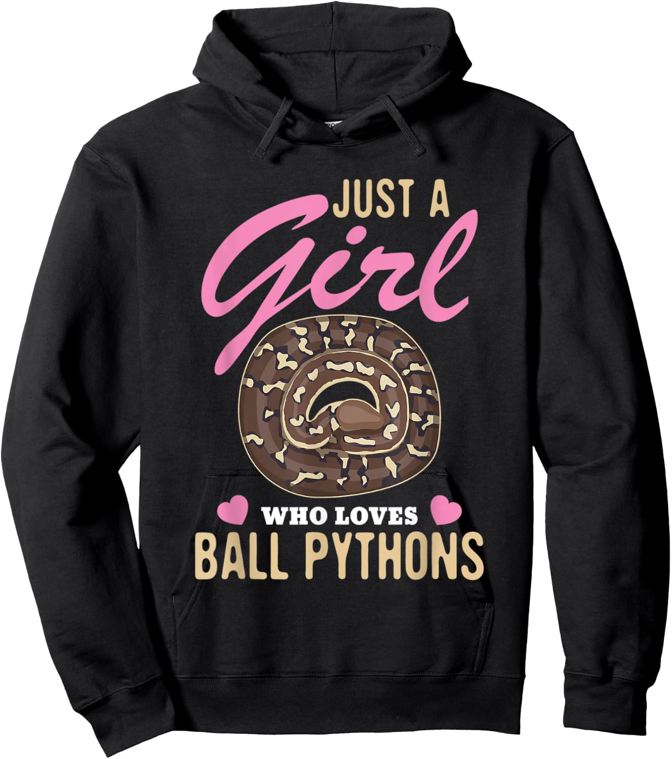 Just a Girl Who Loves Ball Pythons Snakes Snake Python Lover Hoodie - Hoodie | Black