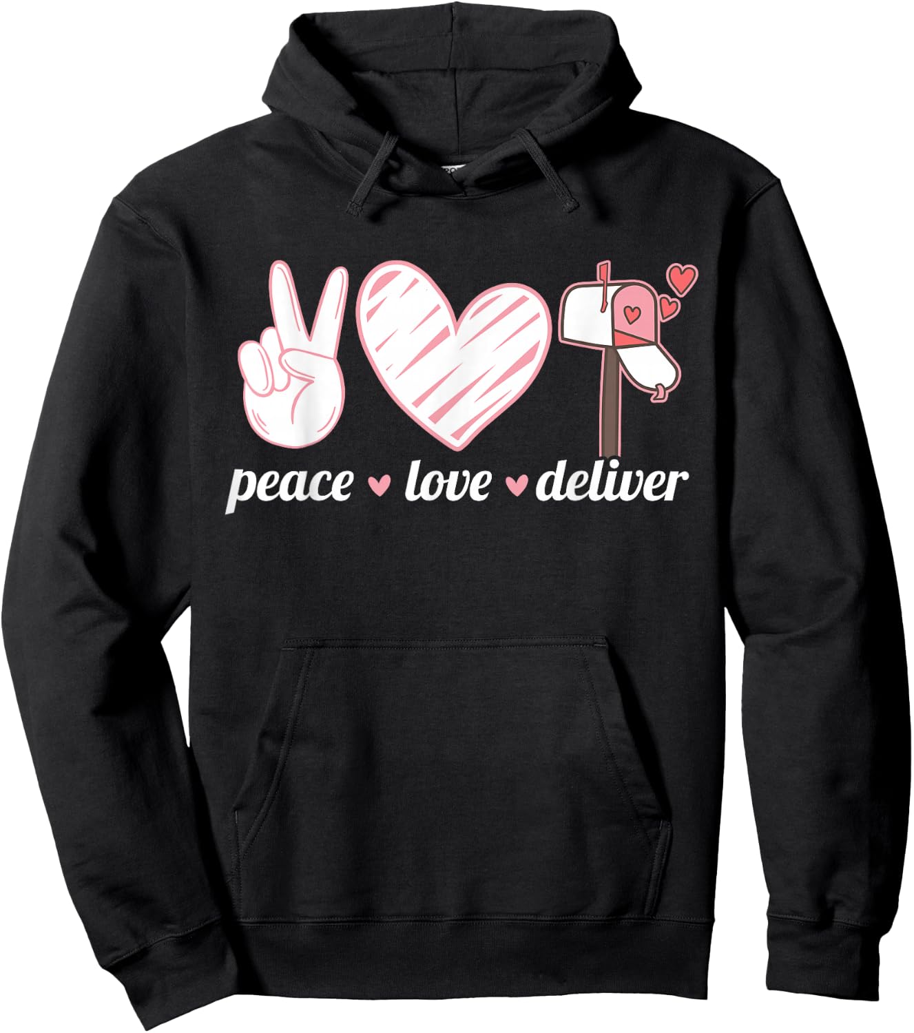 Peace Love Deliver Postal Worker Ballot Voting By Mail Hoodie - Hoodie | Black