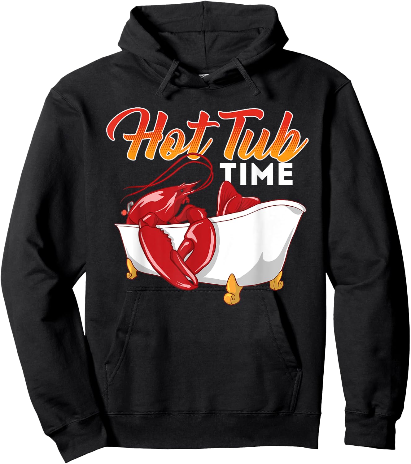 Hot Tub Time - Funny Lobster Shrimps Crawfish Crab Seafood Hoodie - Hoodie | Black