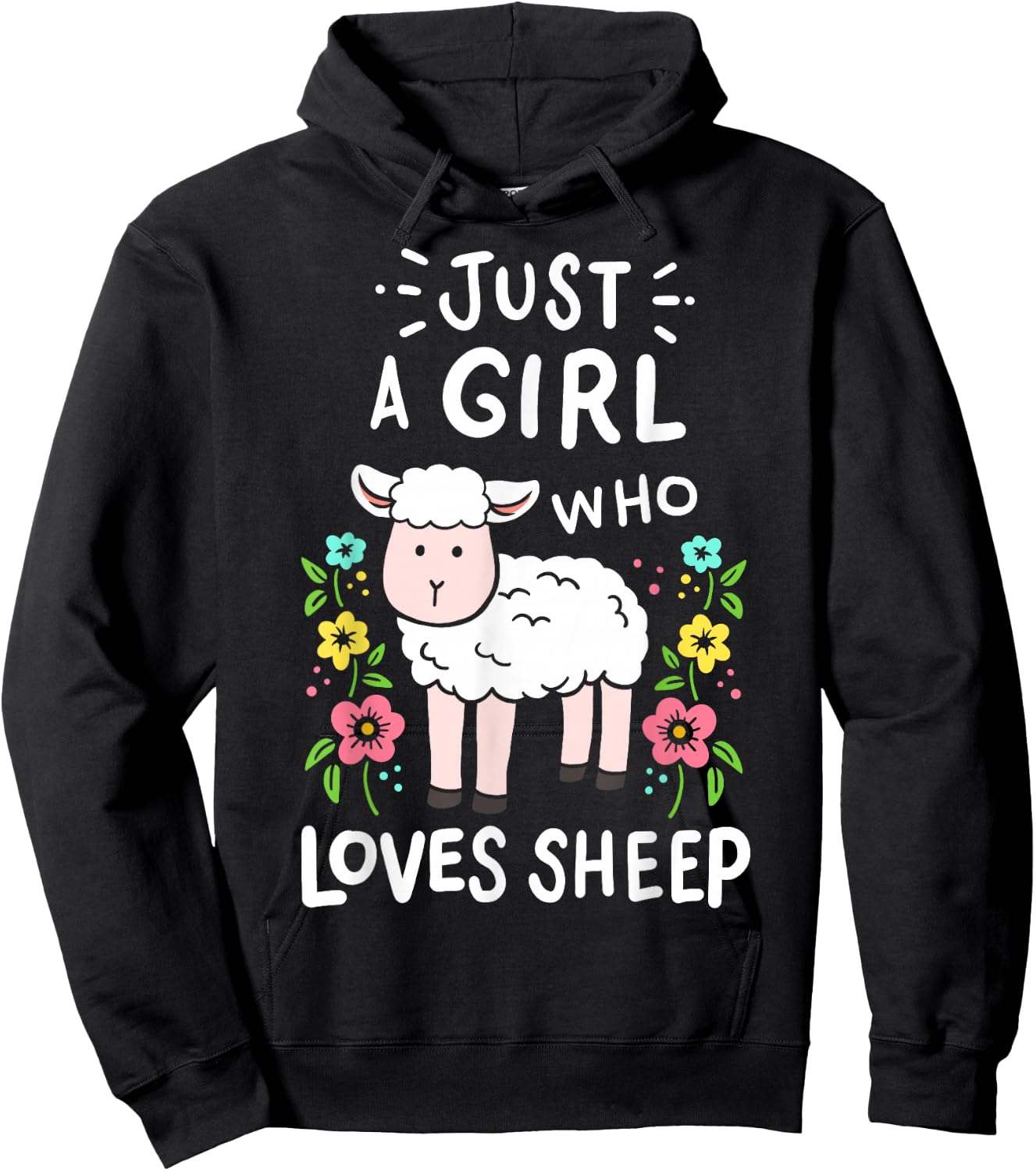 Cute Sheep Just a Girl Who Loves Sheep Hoodie - Hoodie | Black
