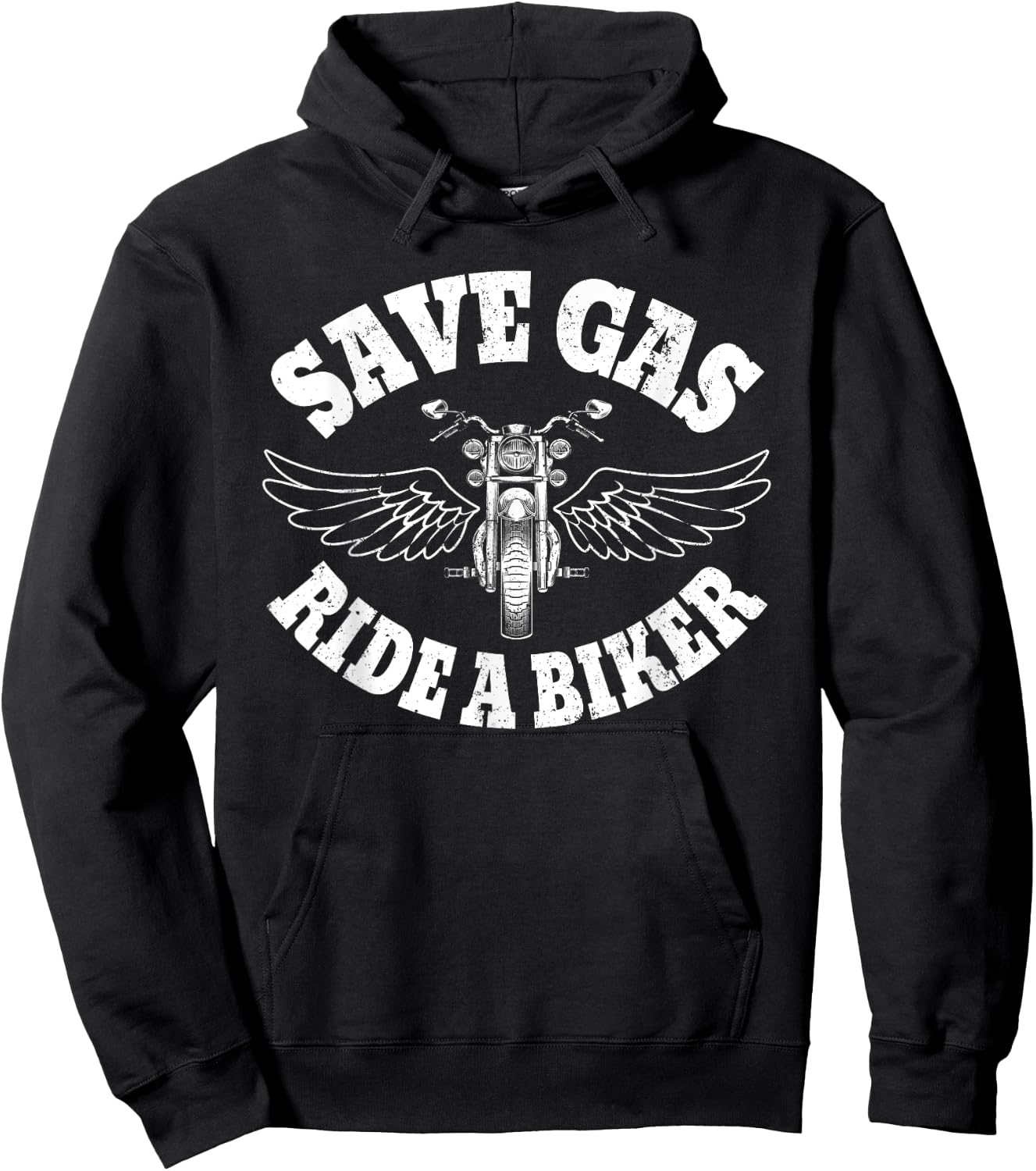Save Gas Ride A Biker Funny Motorcycle Hoodie - Hoodie | Black