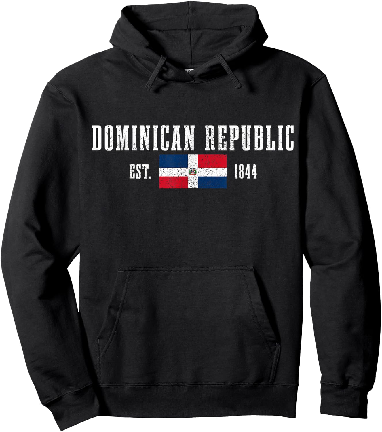 Dominican Republic Est. 1844 Dominican Flag Hoodie - Hoodie | Black