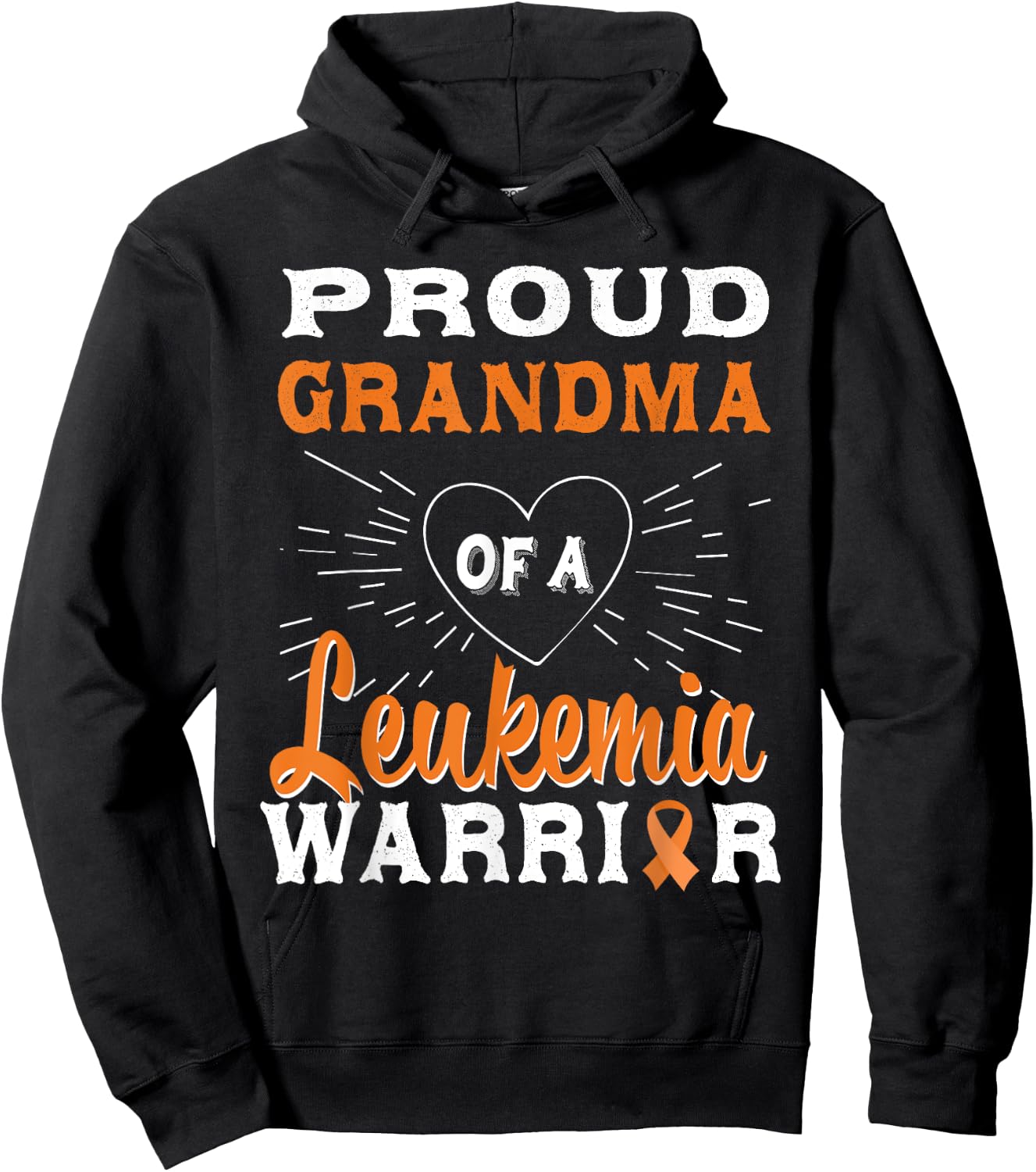 Proud Grandma Of A Leukemia Warrior Awareness Hoodie - Hoodie | Black