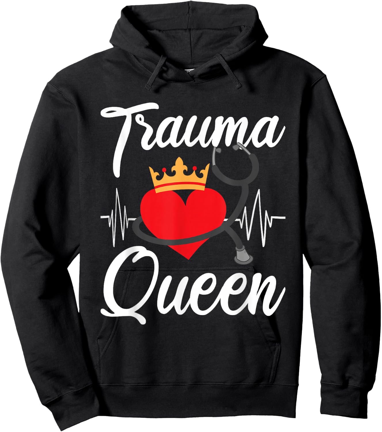 Trauma Queen - Funny EMT EMS Paramedic Hoodie - Hoodie | Black