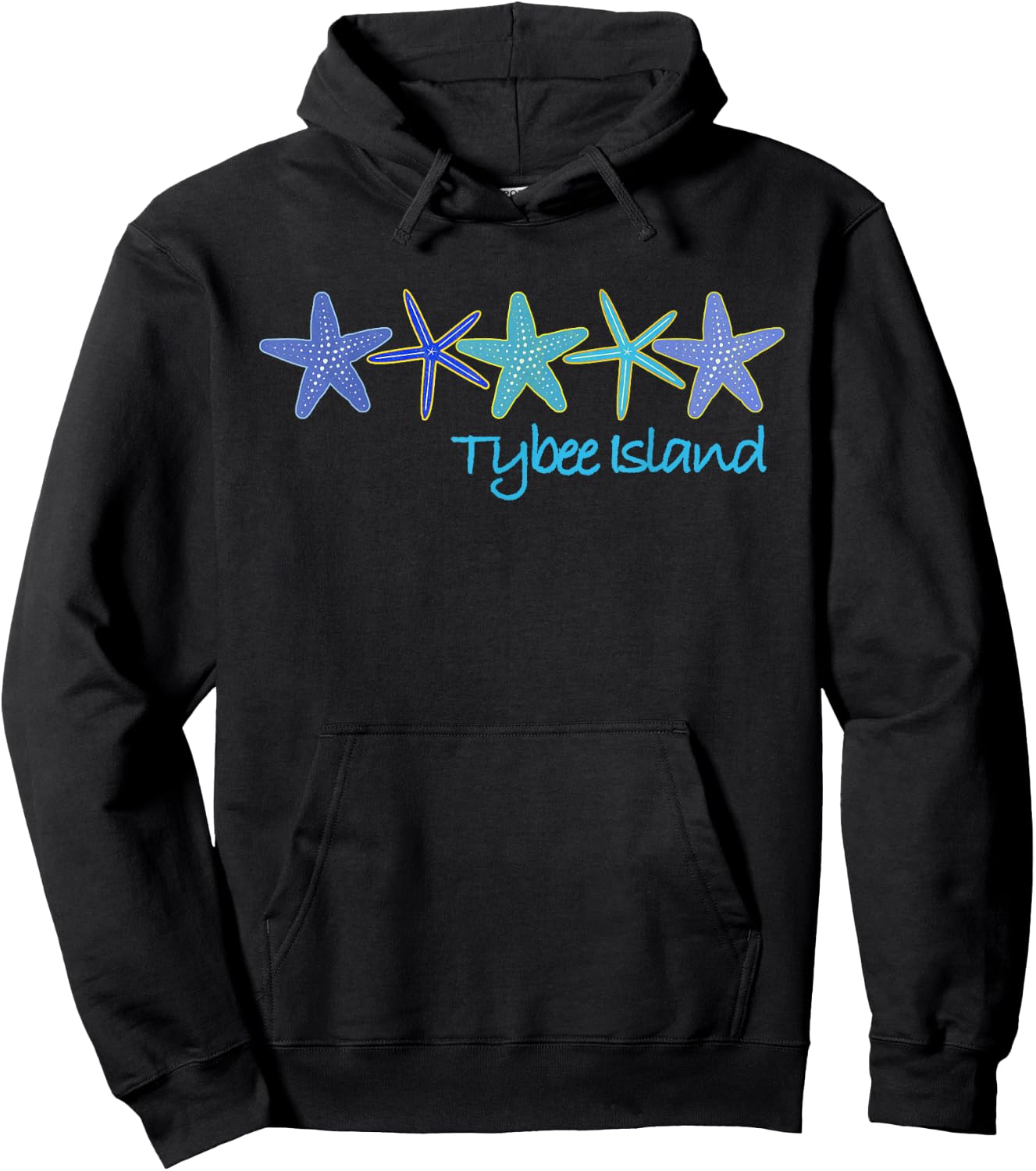 Tybee Island Tropical Vacation Beach Hoodie - Hoodie | Black