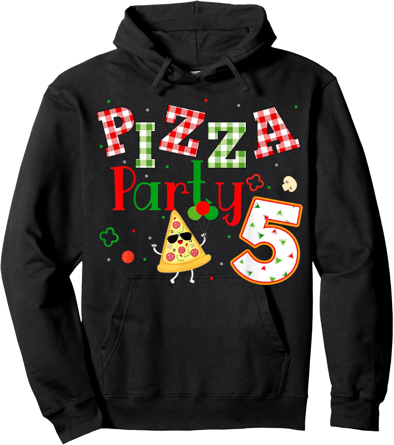 Pizza Birthday Party Themed Matching Family Group Hoodie - Hoodie | Black