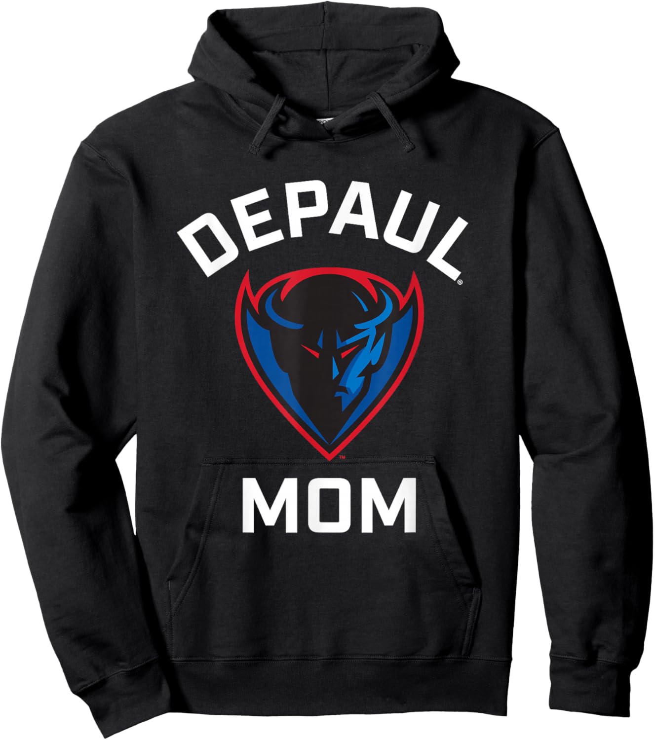 DePaul University Blue Demons Arched Mom Hoodie - Hoodie | Black