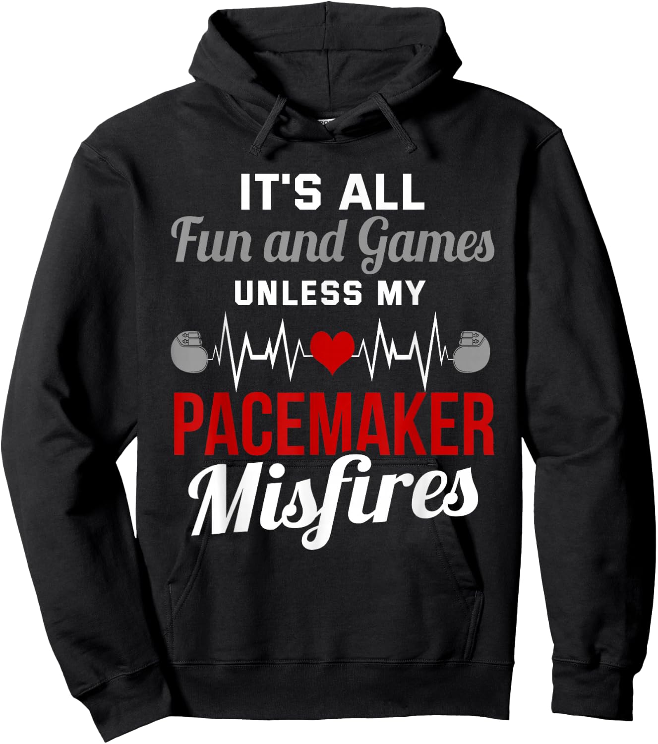Pacemaker heart attack survivor recovery Hoodie - Hoodie | Black