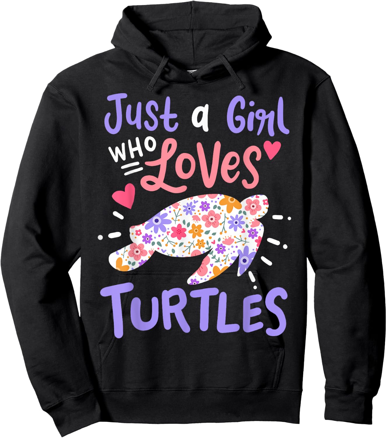 Sea Turtle Just A Girl Who Loves Turtles Gift Hoodie - Hoodie | Black