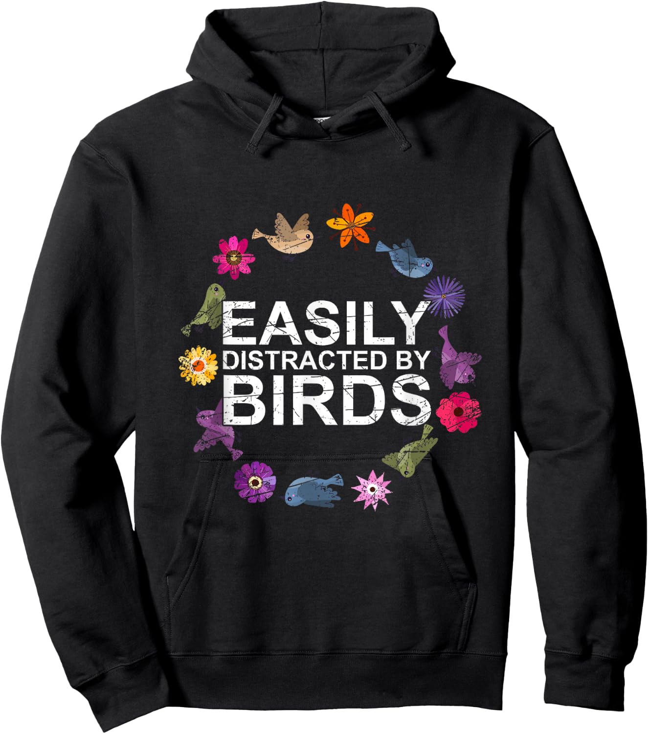 Easily Distracted By Birds Birds Hoodie - Hoodie | Black