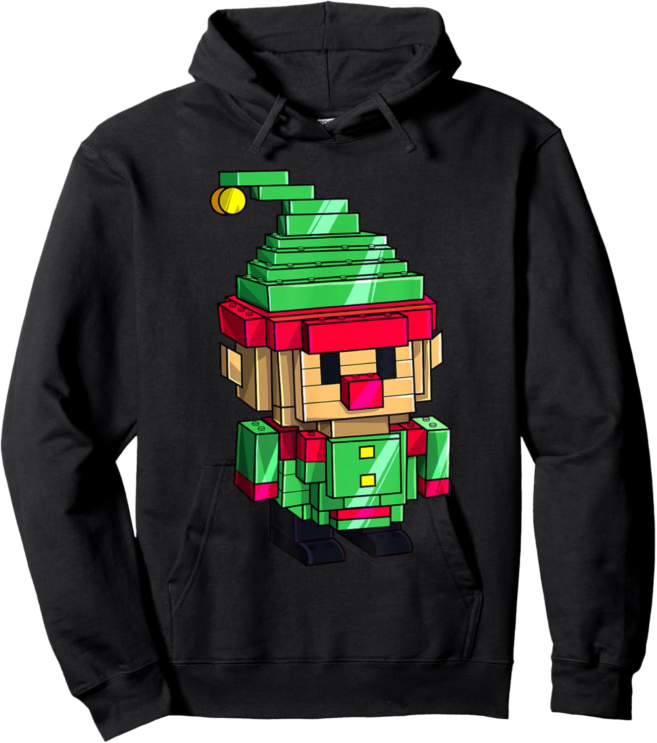 Christmas Elf Master Builder Brick Building Blocks Boys Kids Hoodie - Hoodie | Black