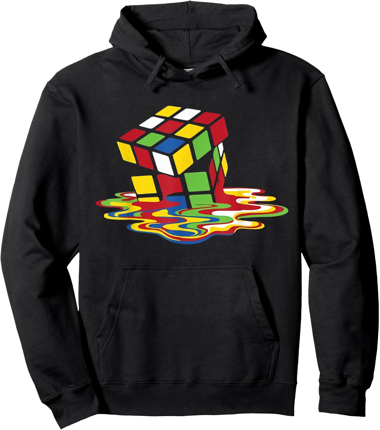 Melting Cube Funny Retro Gaming Rubik Puzzle Nerd Geek Gift Hoodie - Hoodie | Black