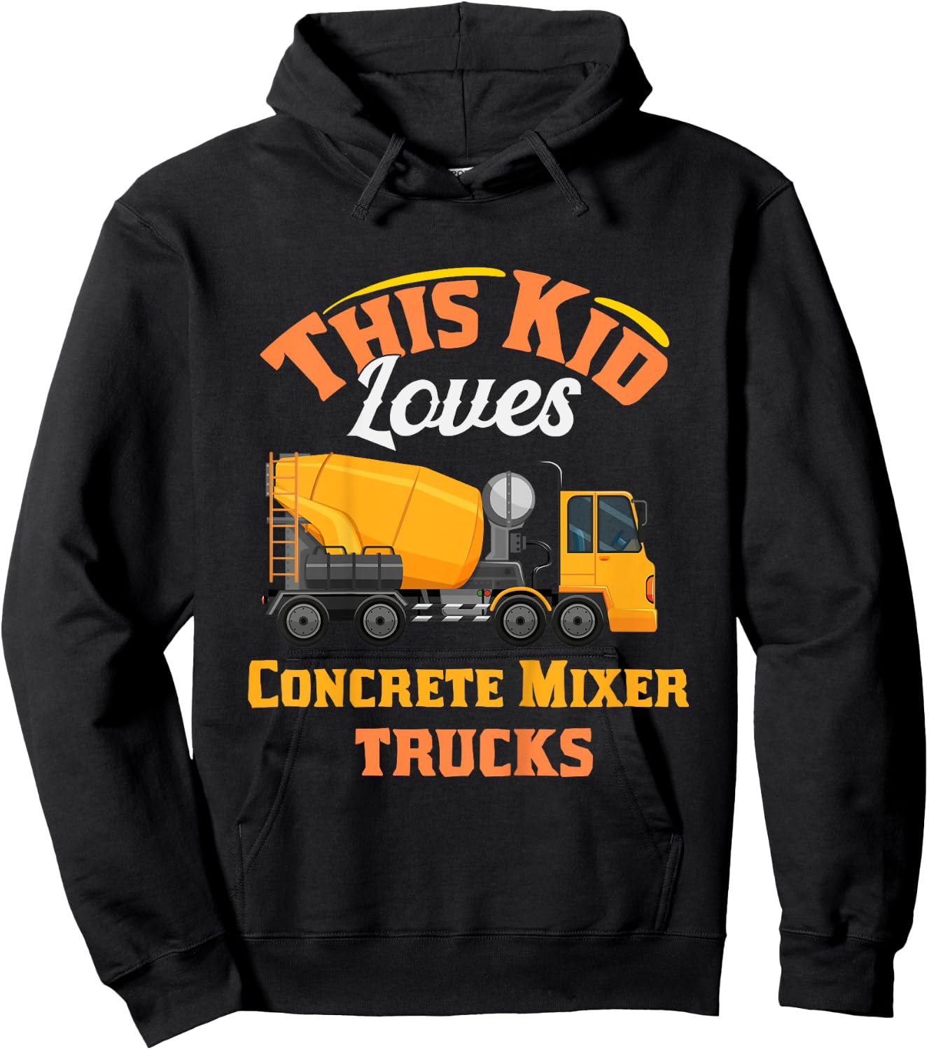 Kids this kid loves concrete mixer trucks birthday for boys Hoodie - Hoodie | Black