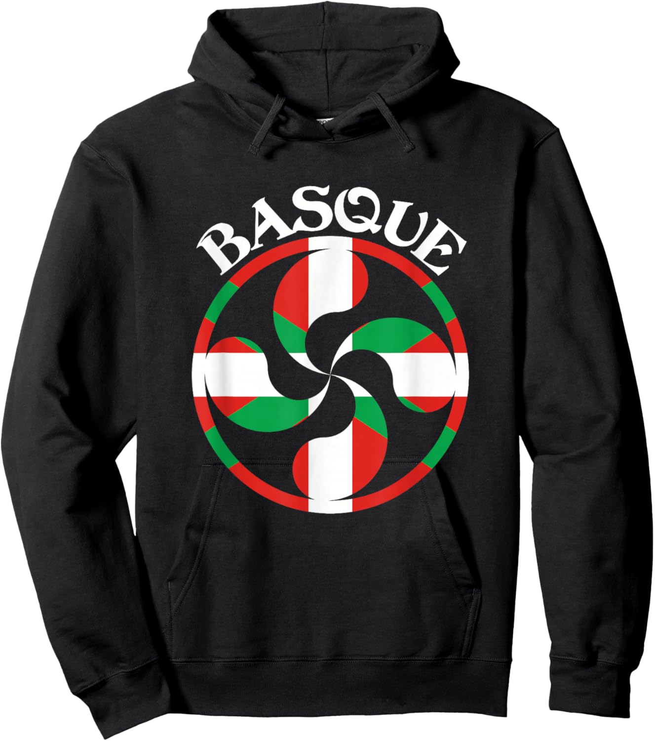 Basque Flag Lauburu, Basque Lauburu, Basque Country, Basque Hoodie - Hoodie | Black