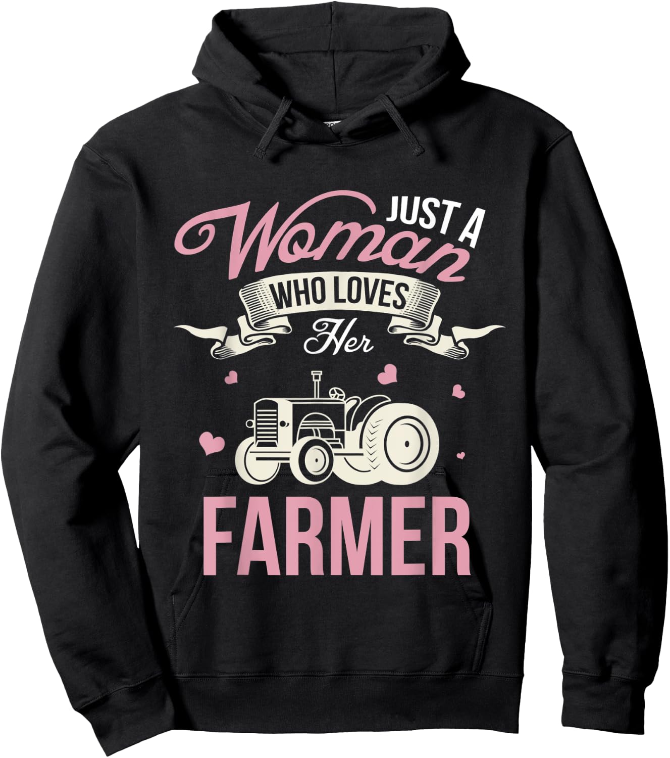 Just A Woman Who Loves Her Farmer Husband Gift Wife Present Hoodie - Hoodie | Black