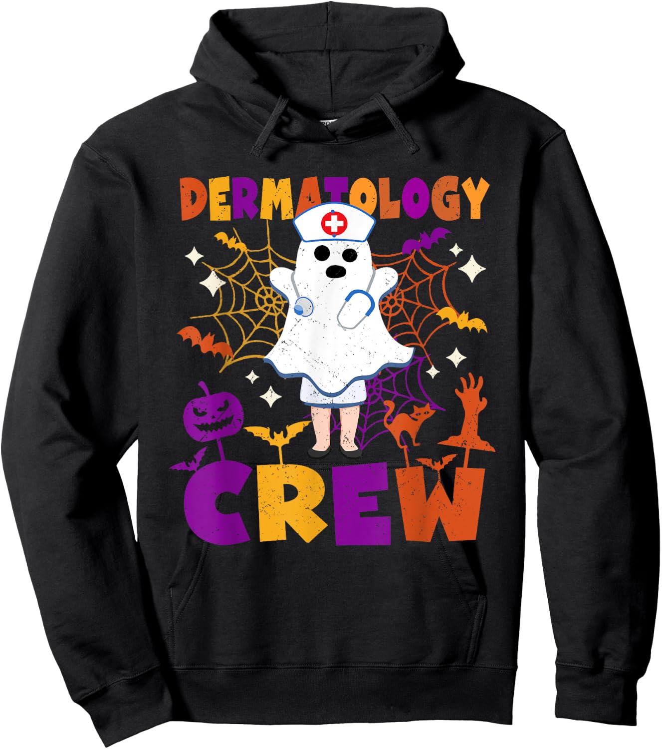 Dermatology Nurse Crew Matching Halloween Costume Hoodie - Hoodie | Black
