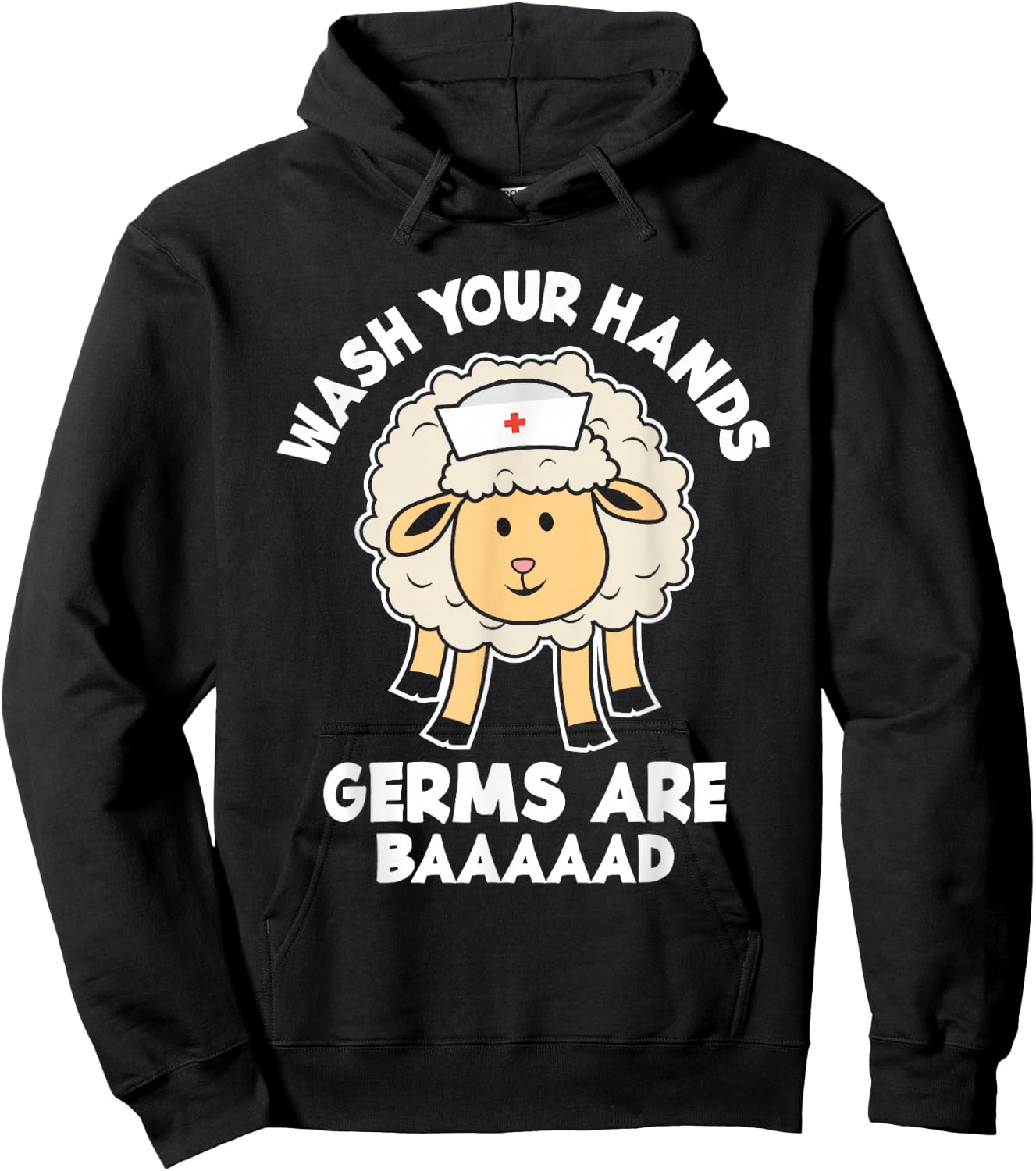 Funny Wash Your Hands Hygiene Care Message Pediatric Nurse Hoodie - Hoodie | Black