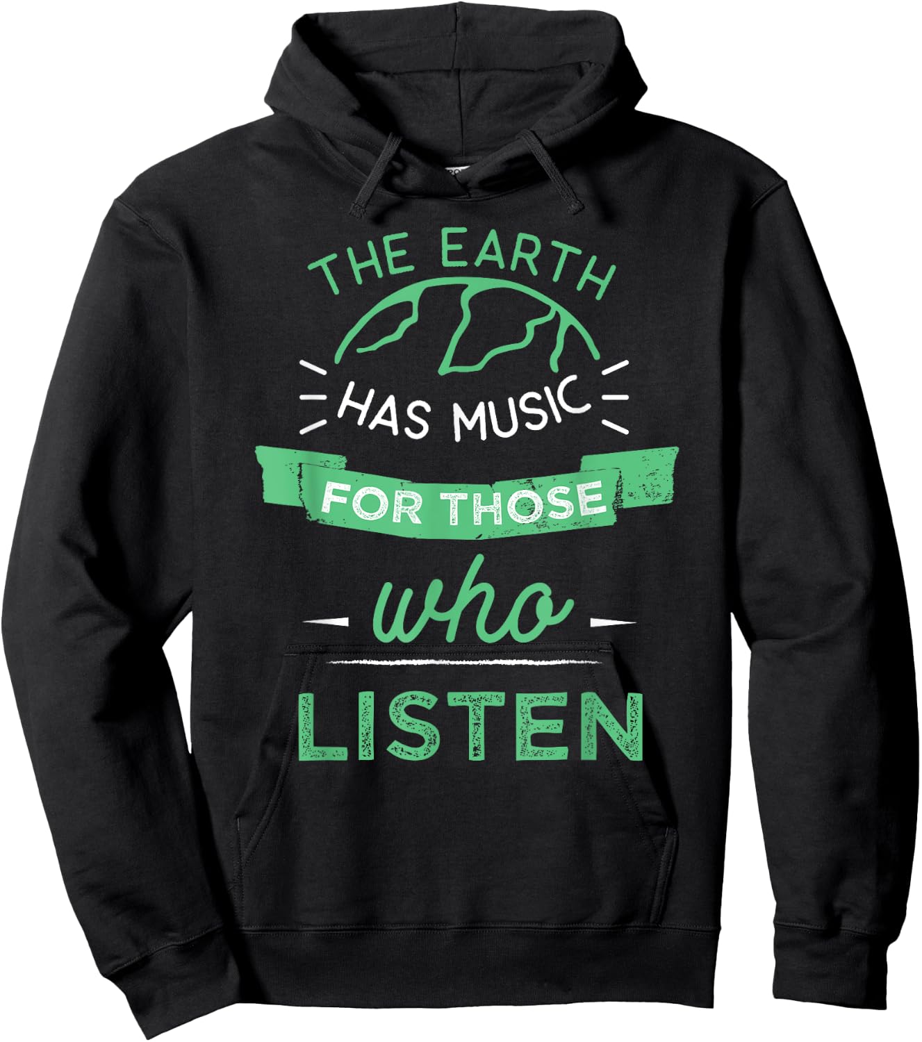 Nature Theme Earth Quote Earth Music Vintage Novelty Gift Hoodie - Hoodie | Black