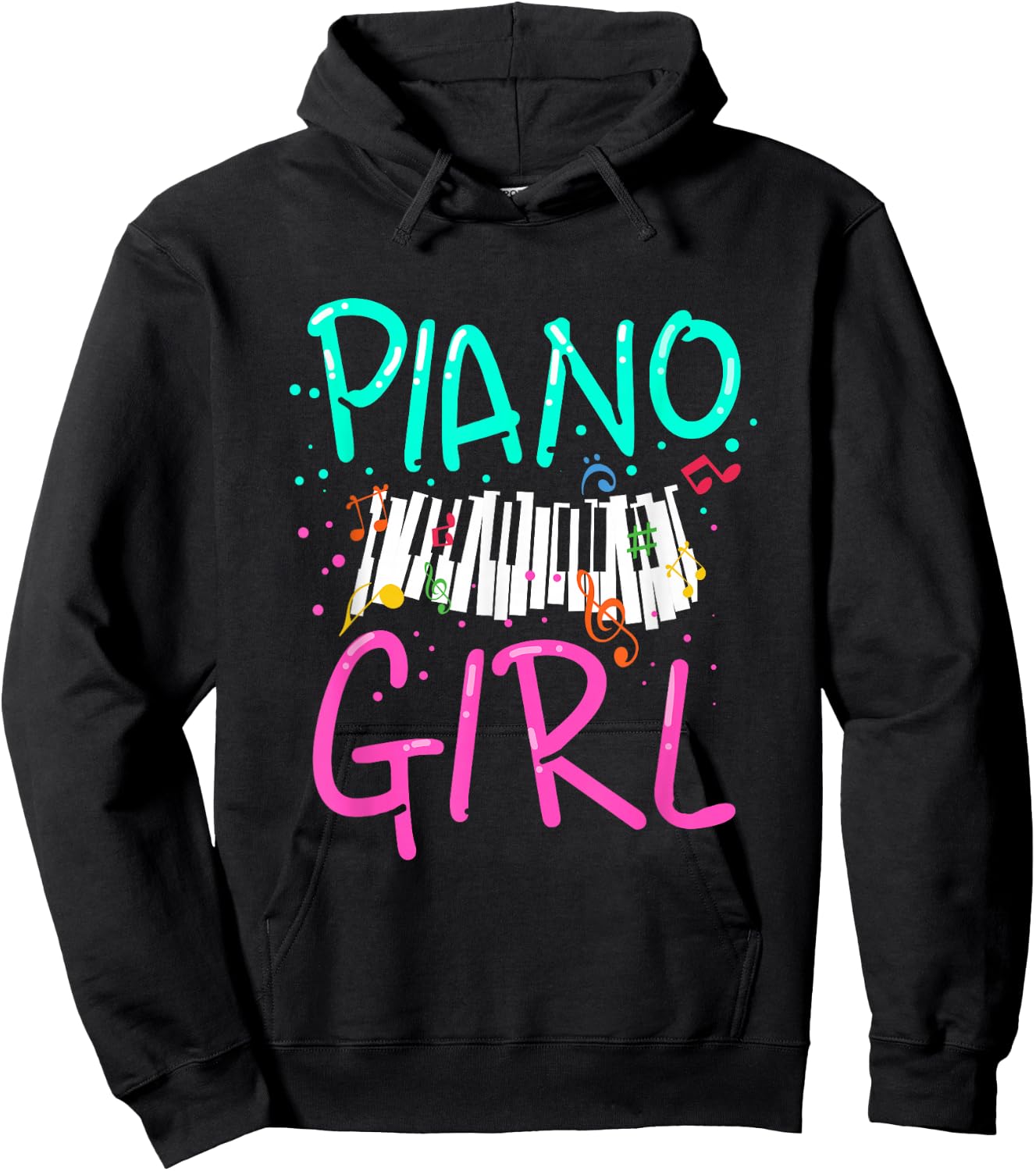 Gift Girls Music Lovers Piano Hoodie - Hoodie | Black