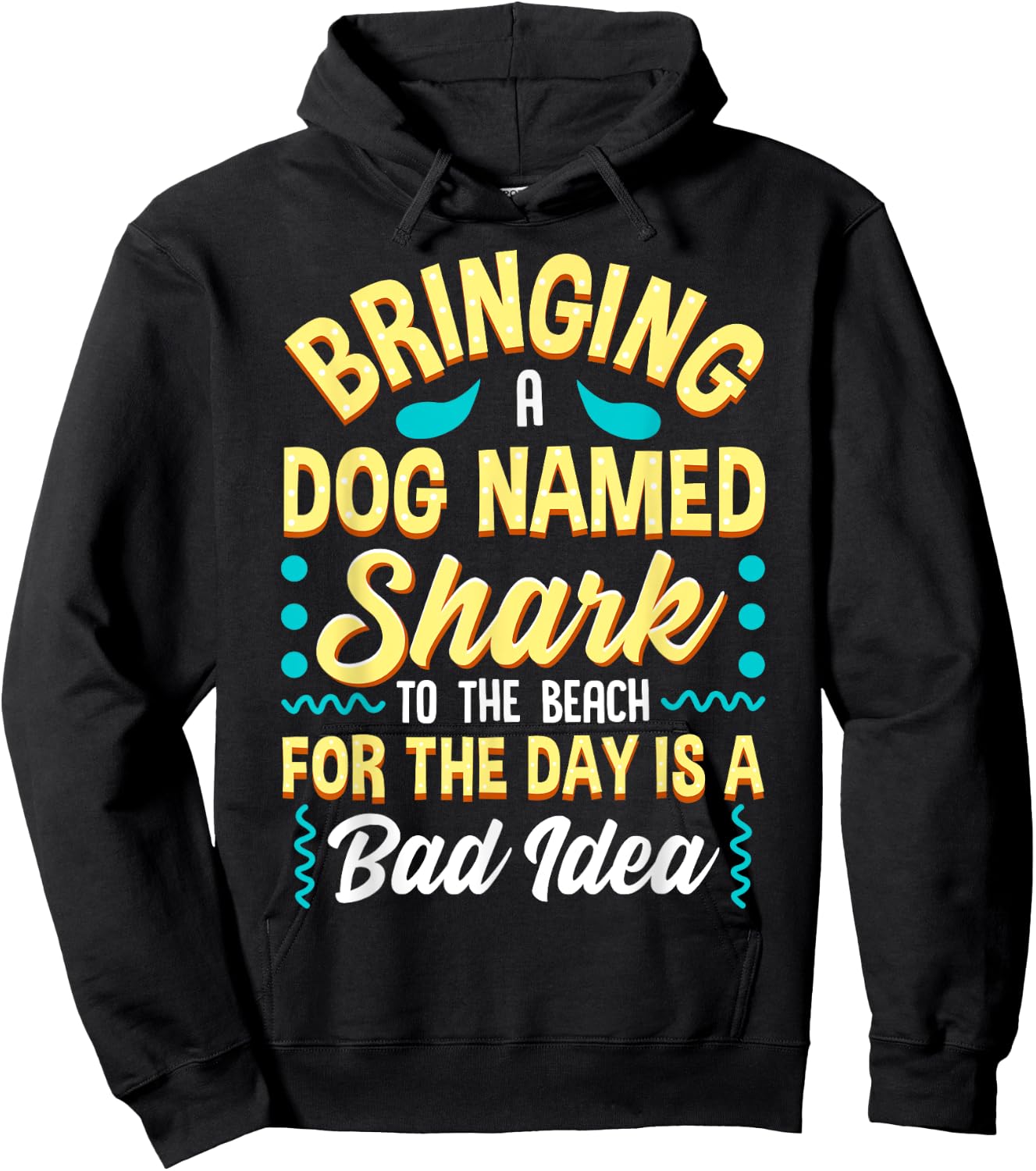 Funny Beach Quote Dog Named Shark Joke Hoodie - Hoodie | Black