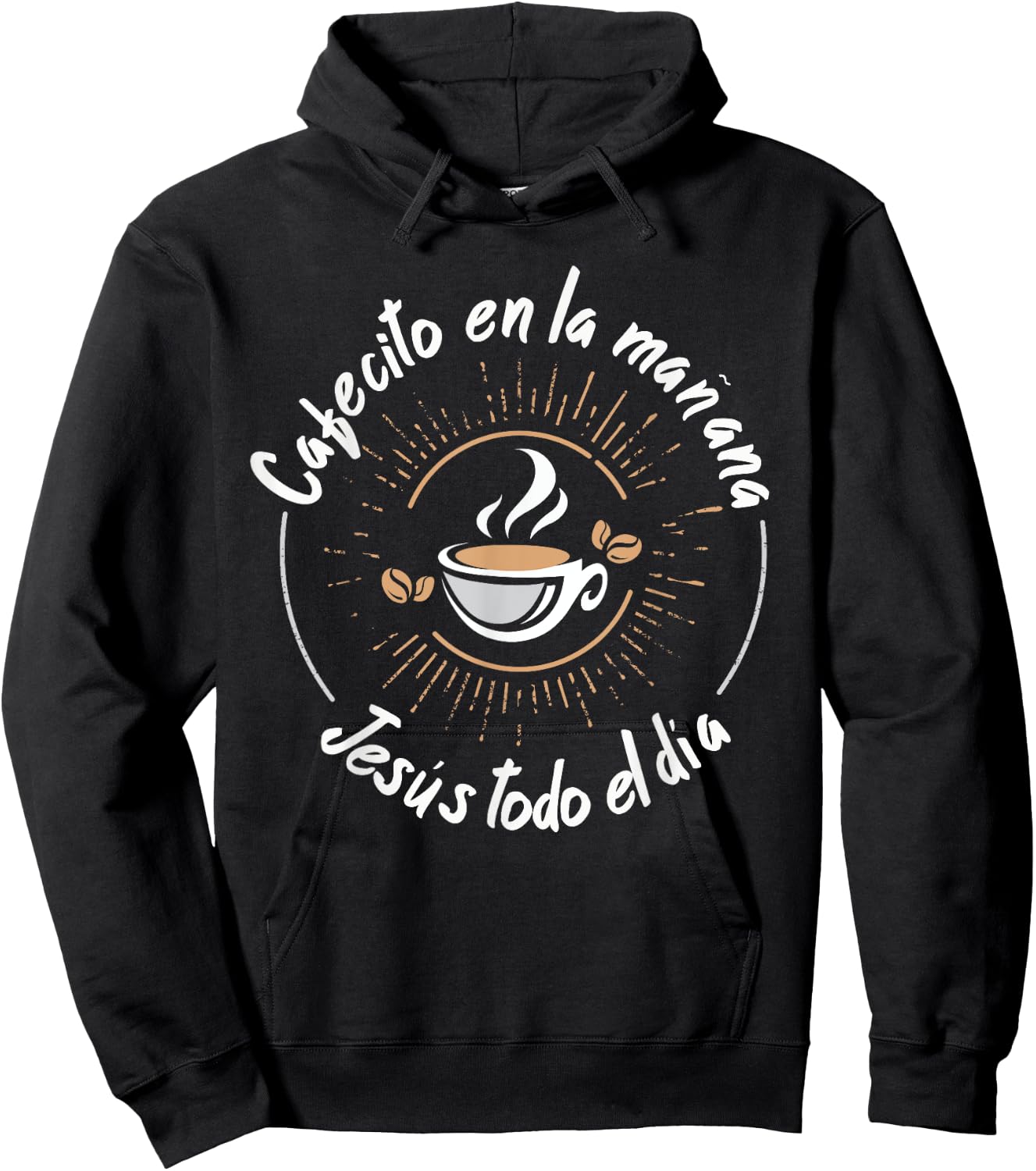 Cafecito Y Jesus Reagalo Cristiano Christian Spanish Hoodie - Hoodie | Black