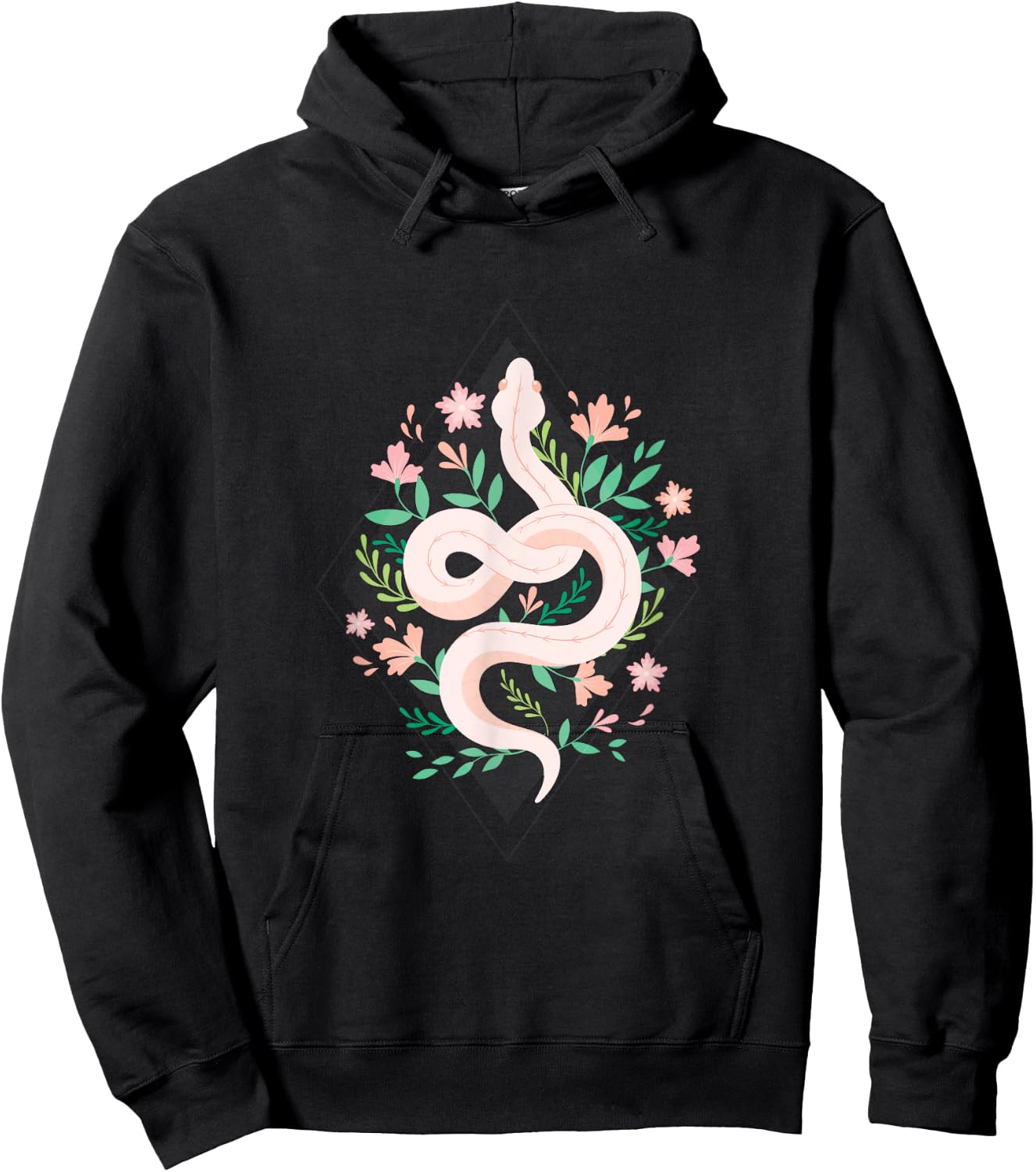 Snake Reptile Flowers Poisonous Python Cobra Animal Gift Hoodie - Hoodie | Black