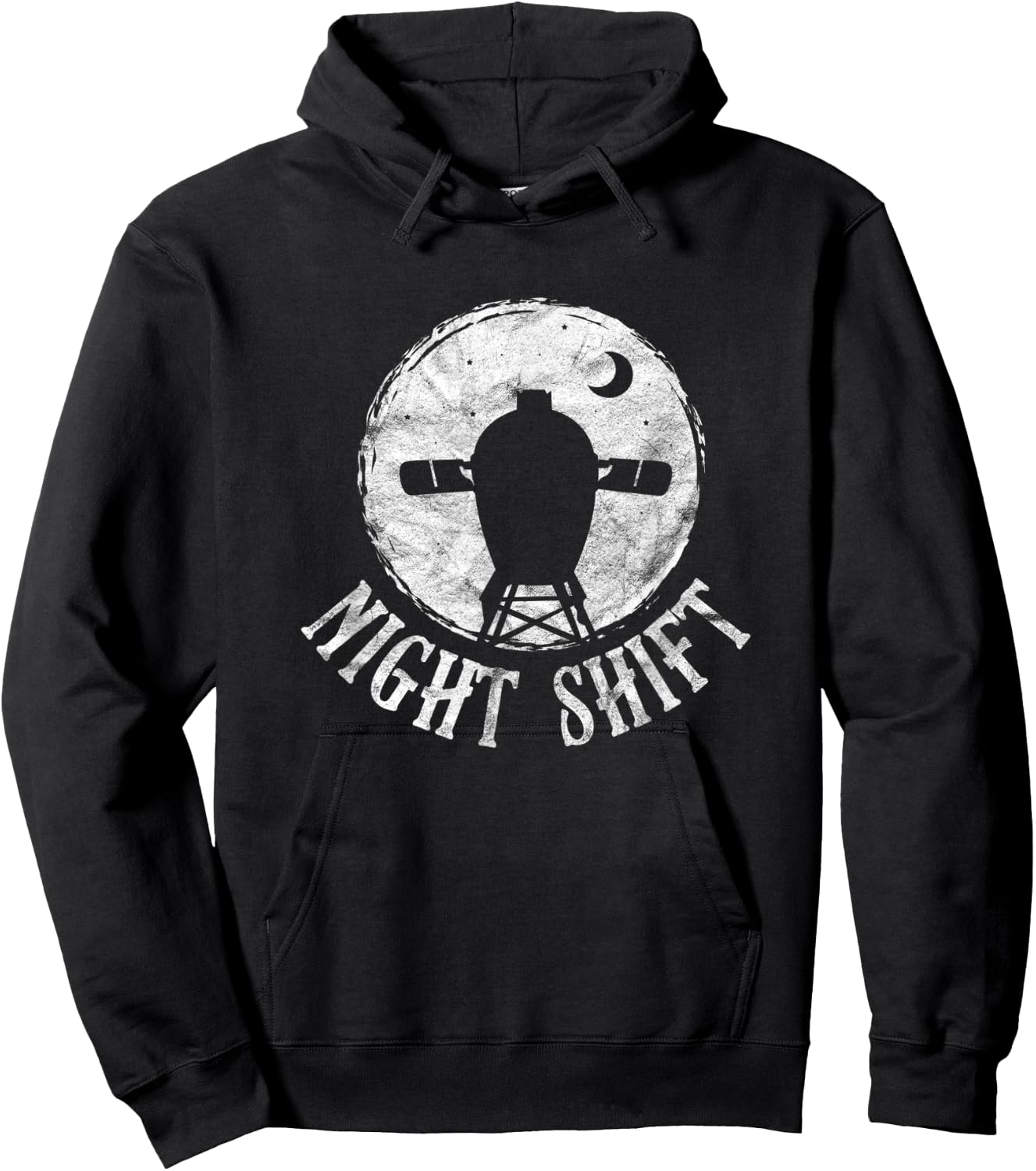 BBQ Barbeque Grilling Funny Night Shift Grill Big Egg Smoker Hoodie - Hoodie | Black