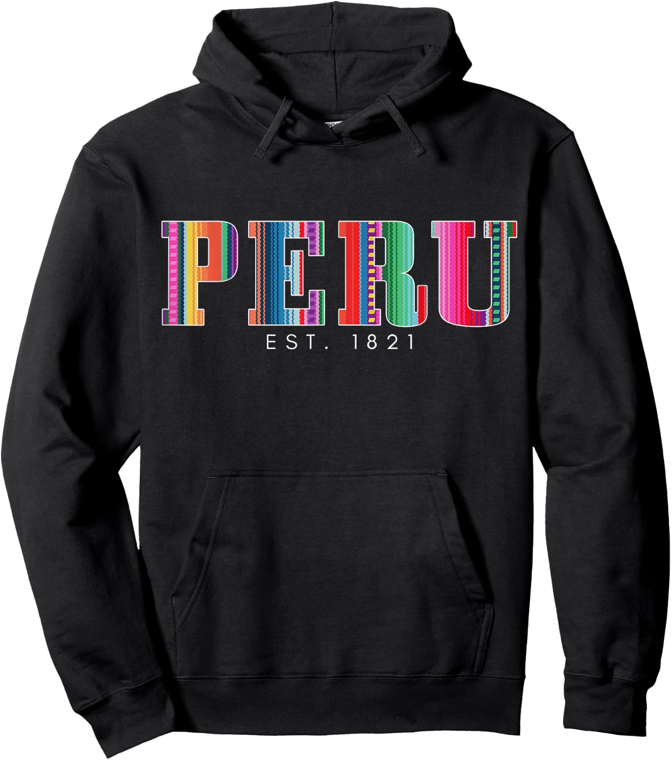 Peru Est. 1821 Peruvian Pattern Roots Peru Hoodie - Hoodie | Black
