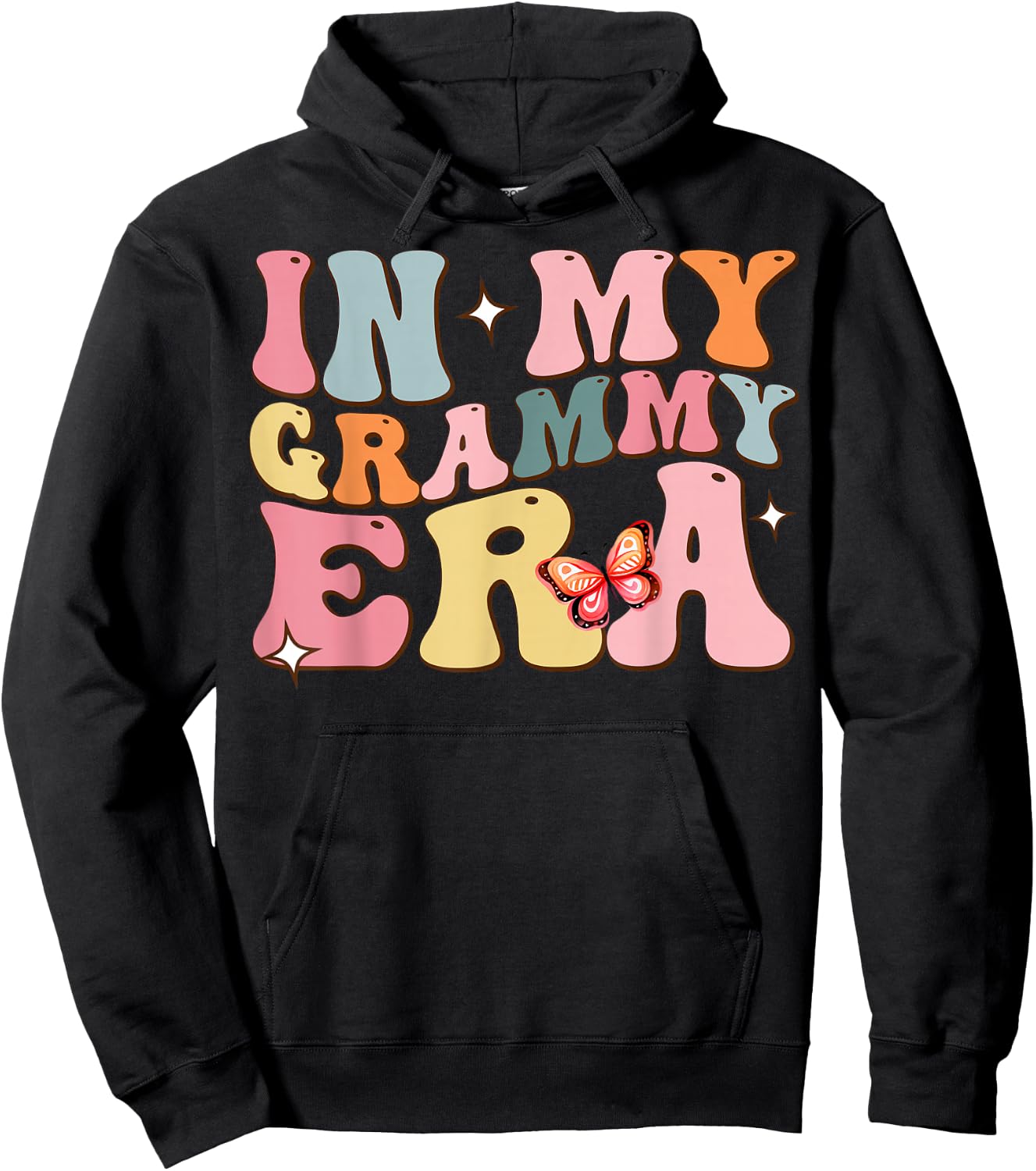 In My Grammy Era Lover Groovy Retro Mom Mother's Day Hoodie - Hoodie | Black