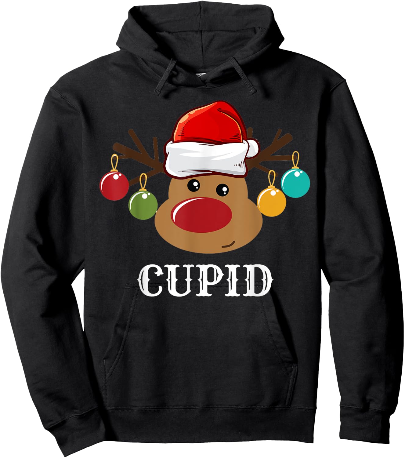 Santa Reindeer Cupid Xmas Group Costume Hoodie - Hoodie | Black