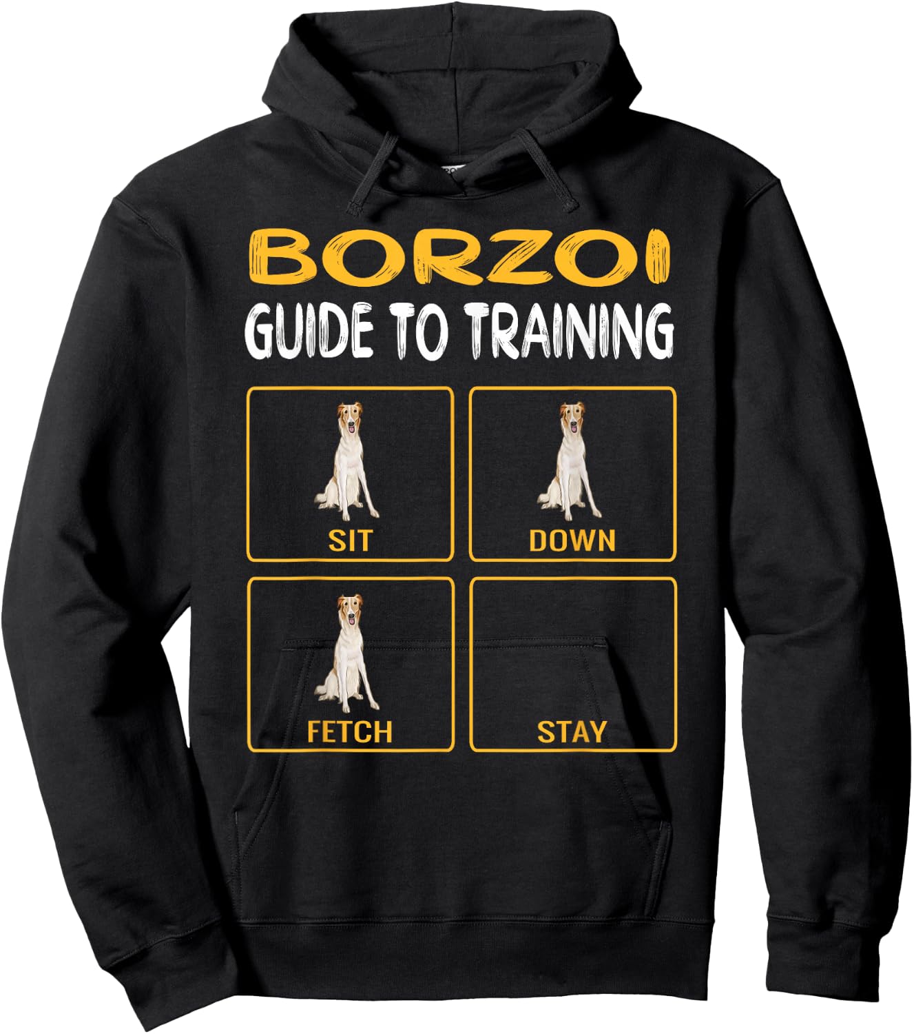 Funny Borzoi Guide To Training Dog Obedience Hoodie - Hoodie | Black
